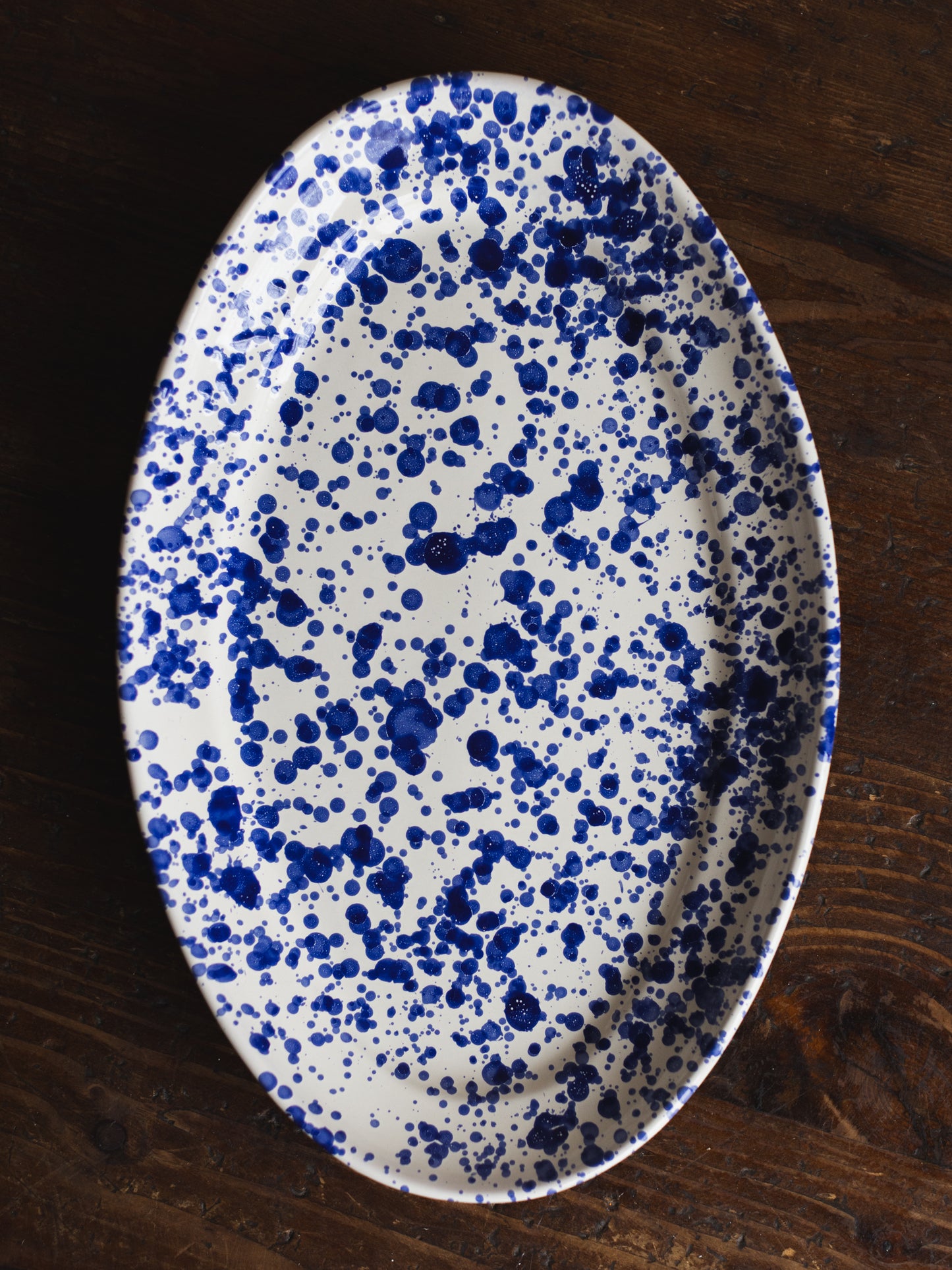 Ceramic Splatter Medium Oval Plate