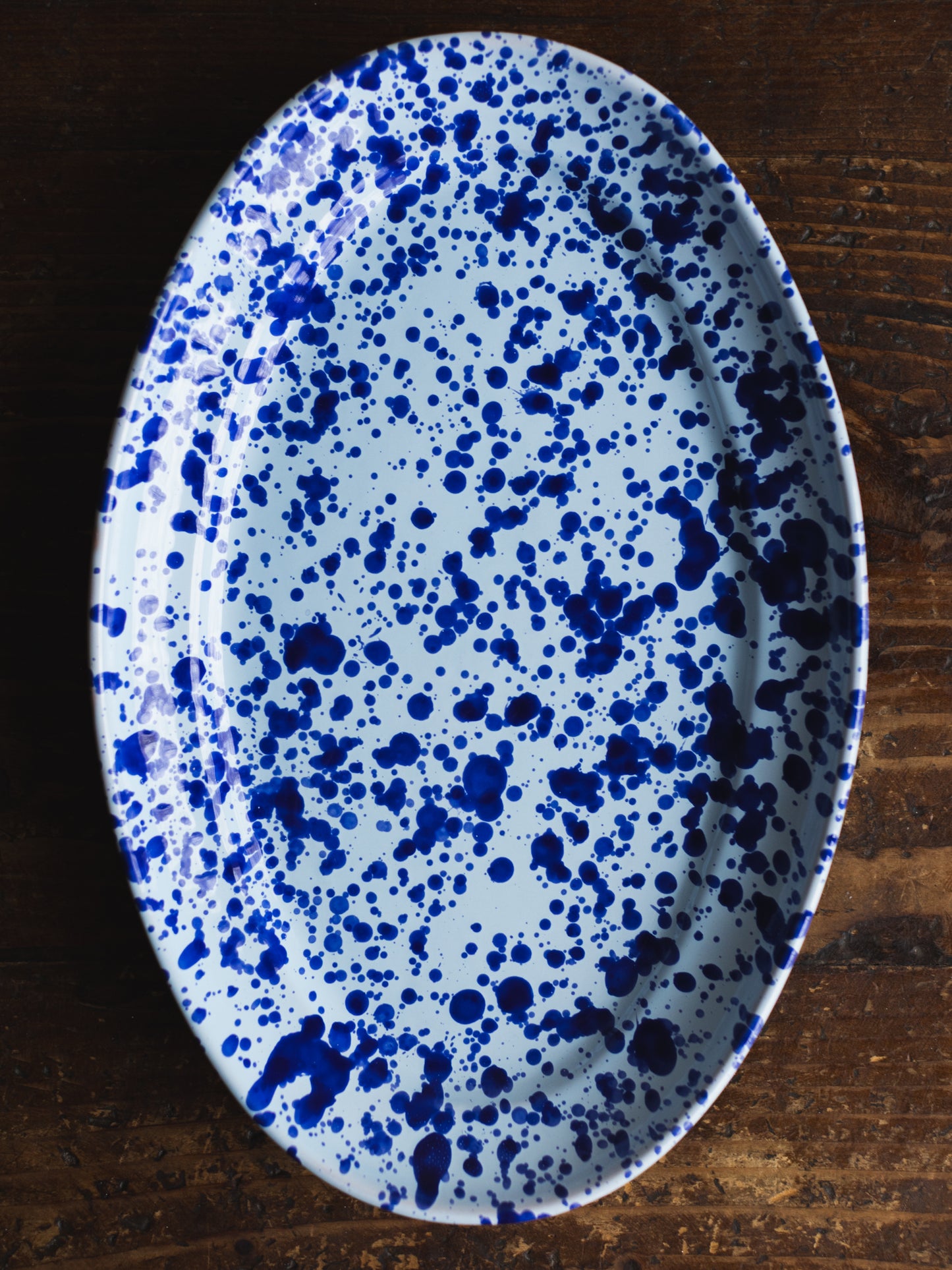 Ceramic Splatter Medium Oval Plate