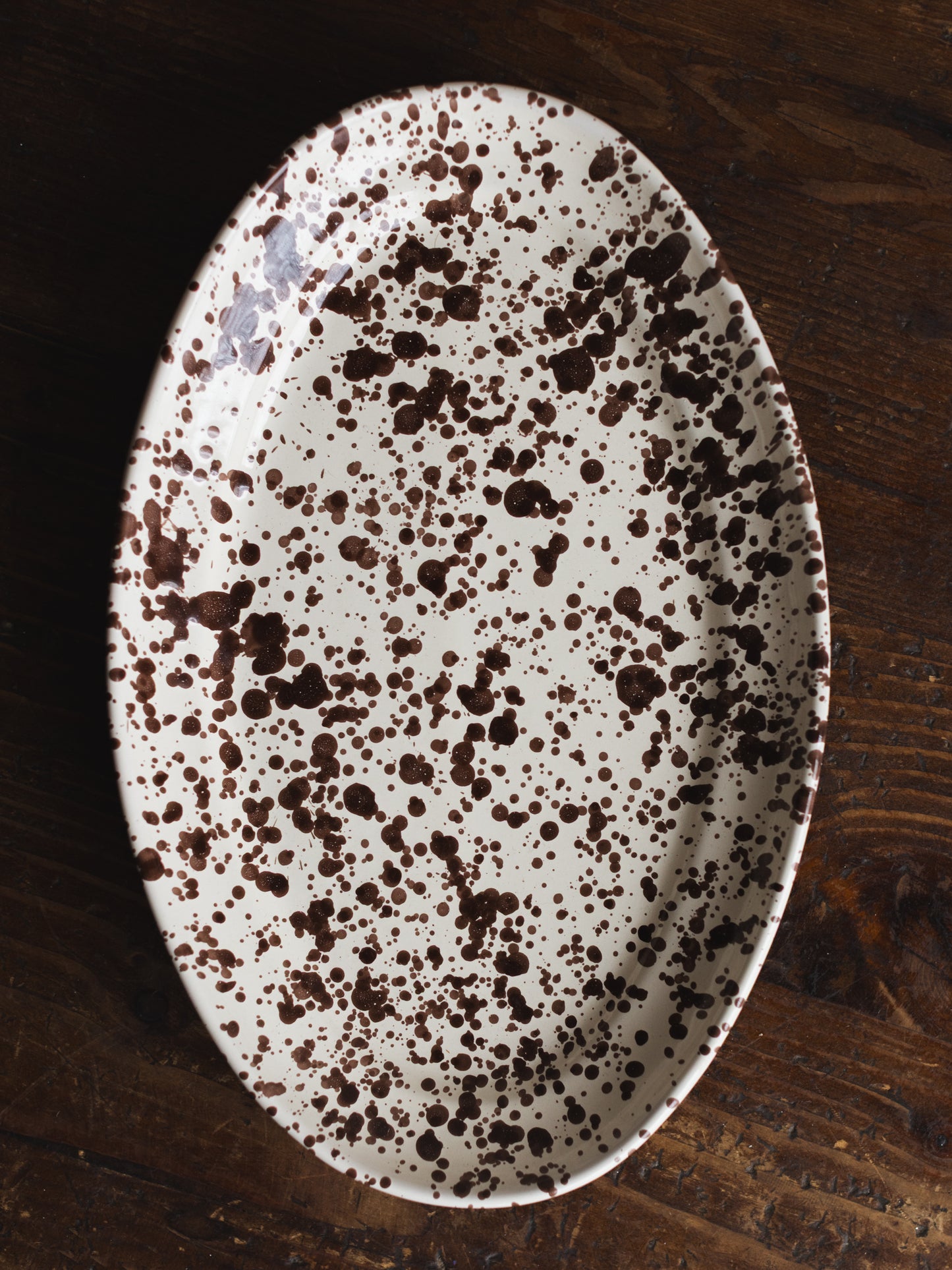 Ceramic Splatter Medium Oval Plate