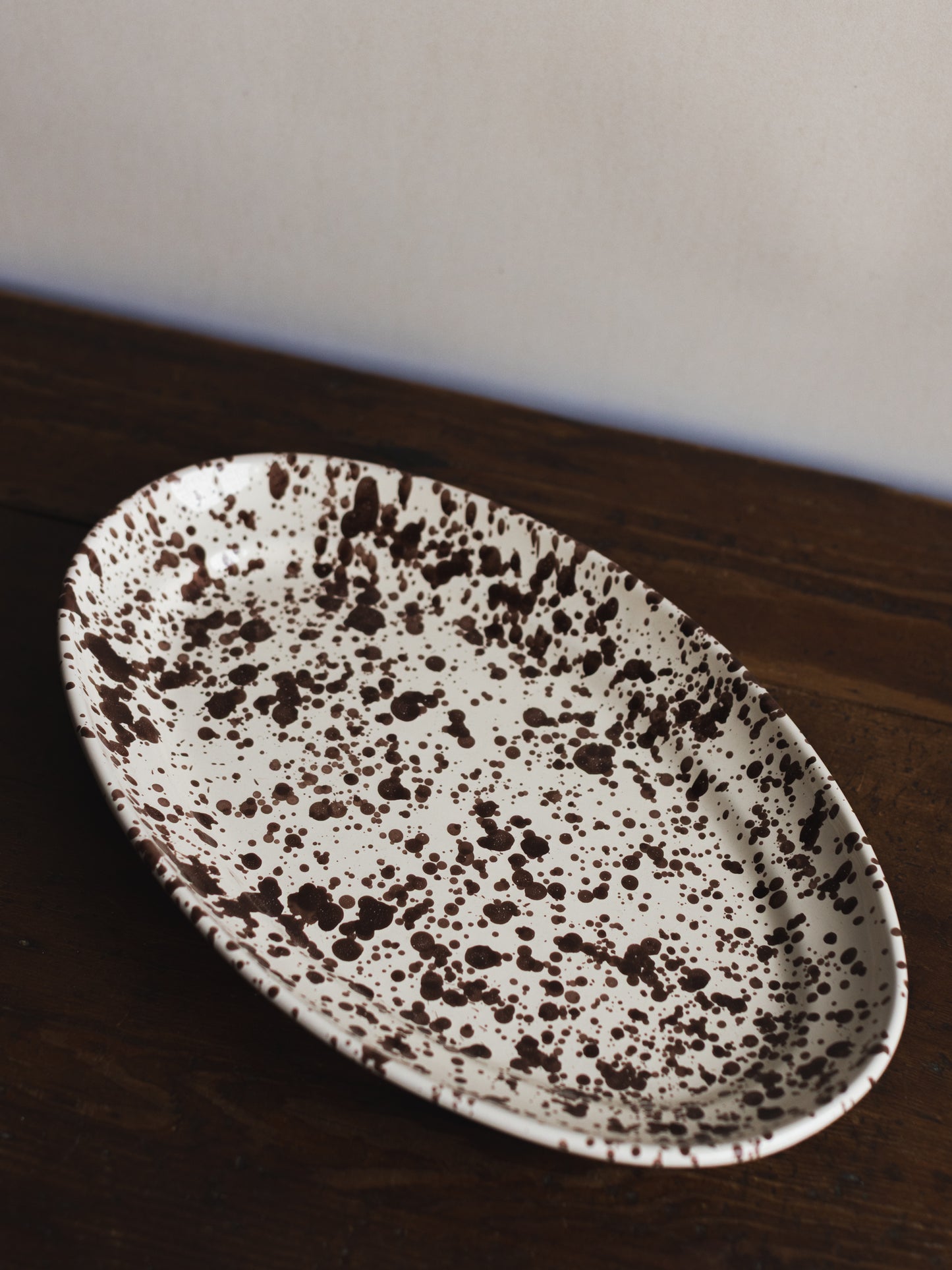 Ceramic Splatter Medium Oval Plate