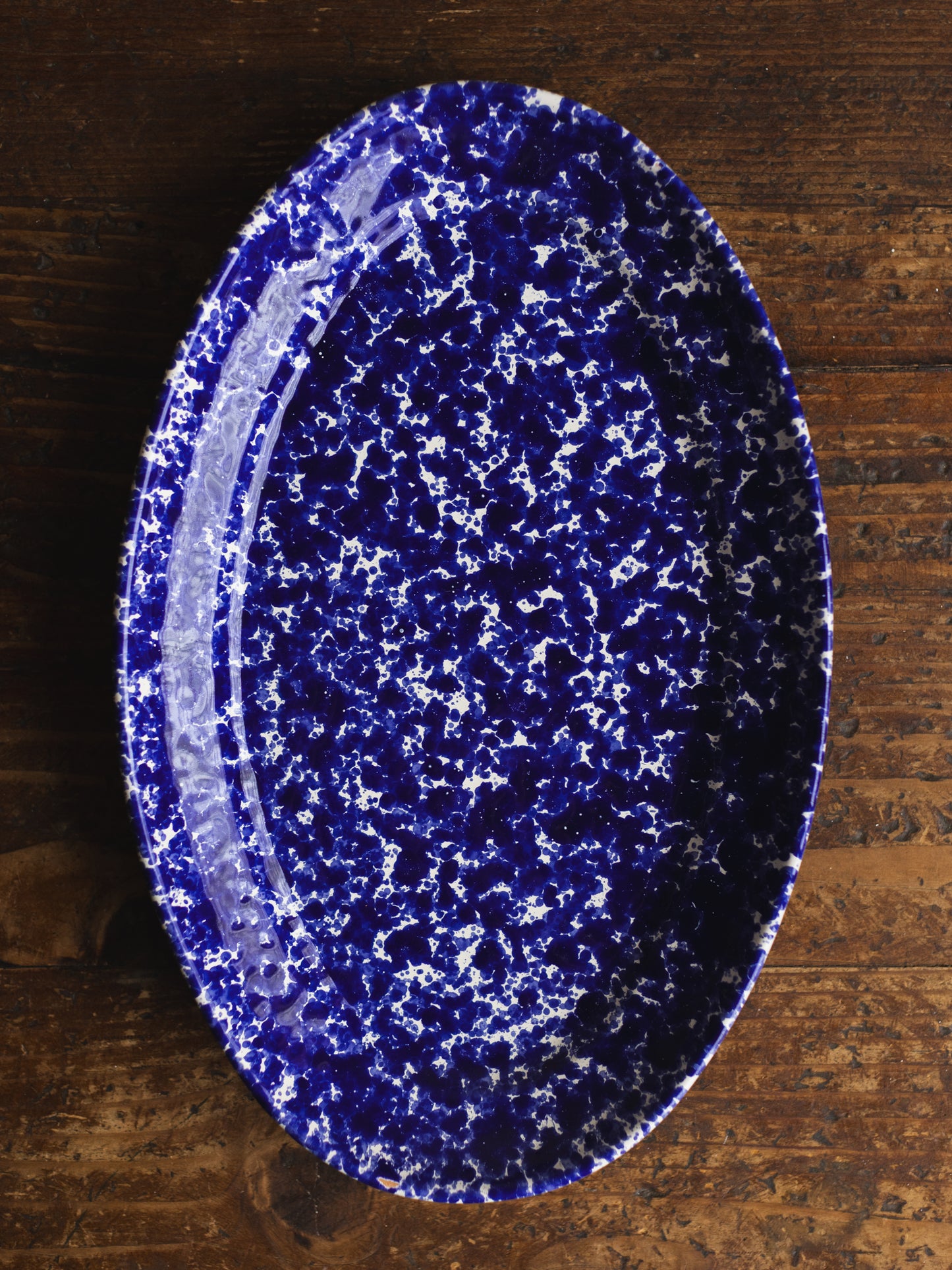 Ceramic Splatter Medium Oval Plate