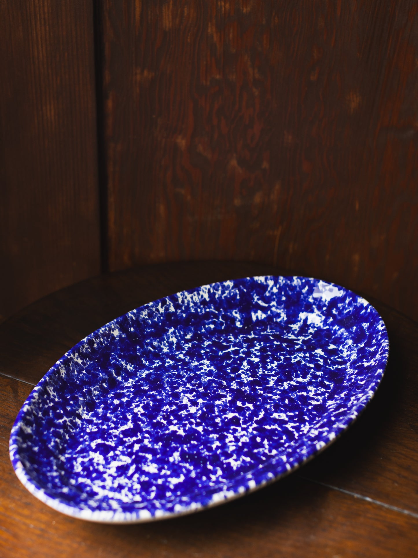 Ceramic Splatter Medium Oval Plate