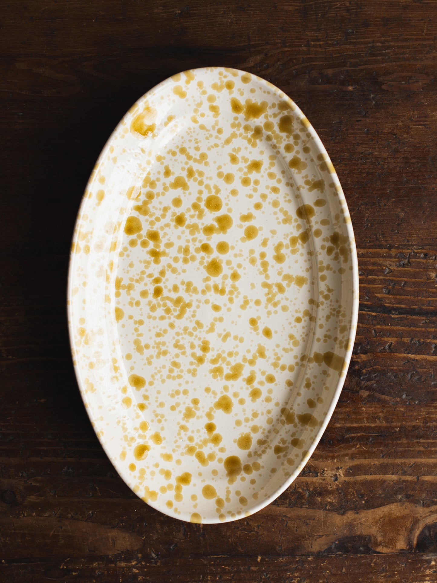 Ceramic Splatter Medium Oval Plate