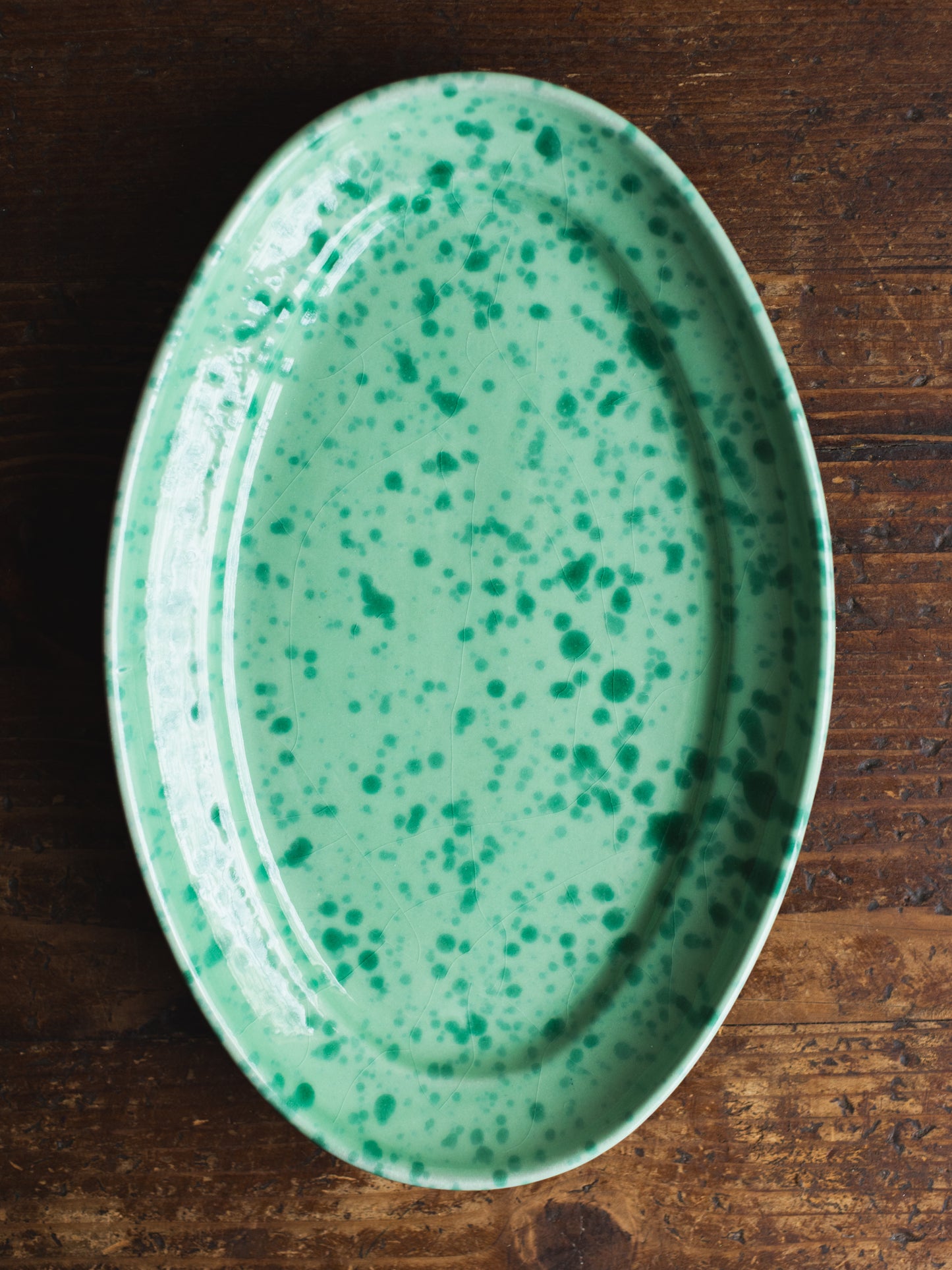 Ceramic Splatter Medium Oval Plate