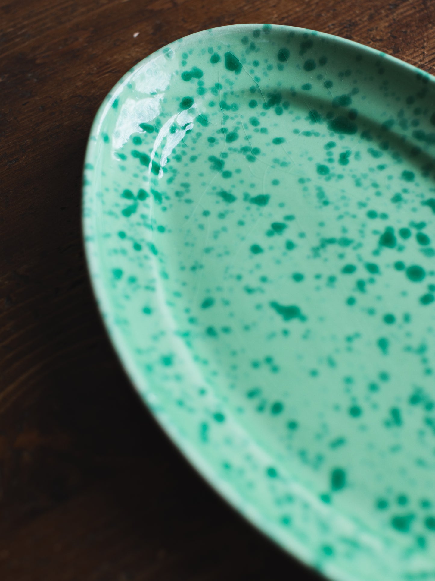 Ceramic Splatter Medium Oval Plate