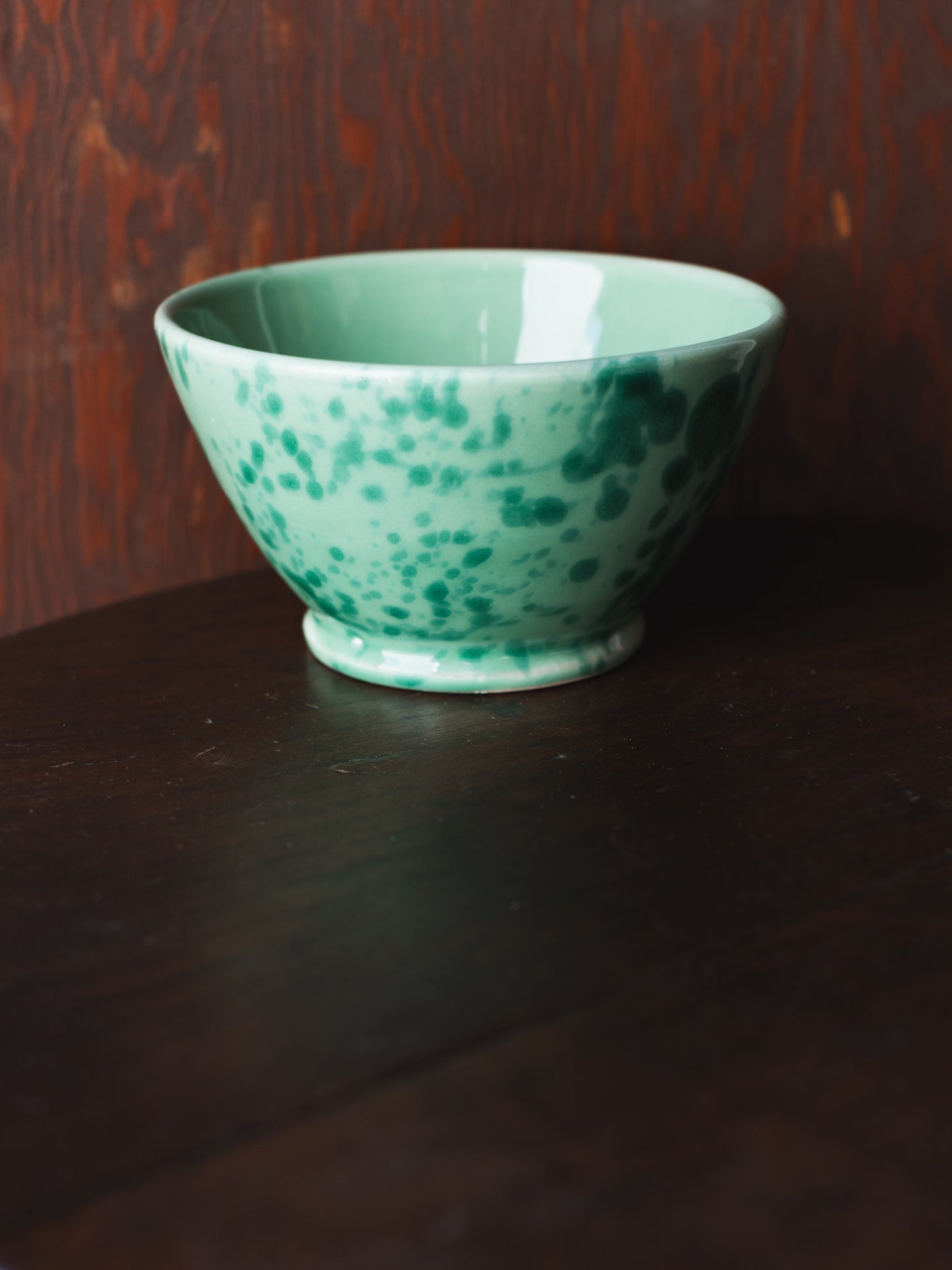 Ceramic Splatter Footed Berry Bowl