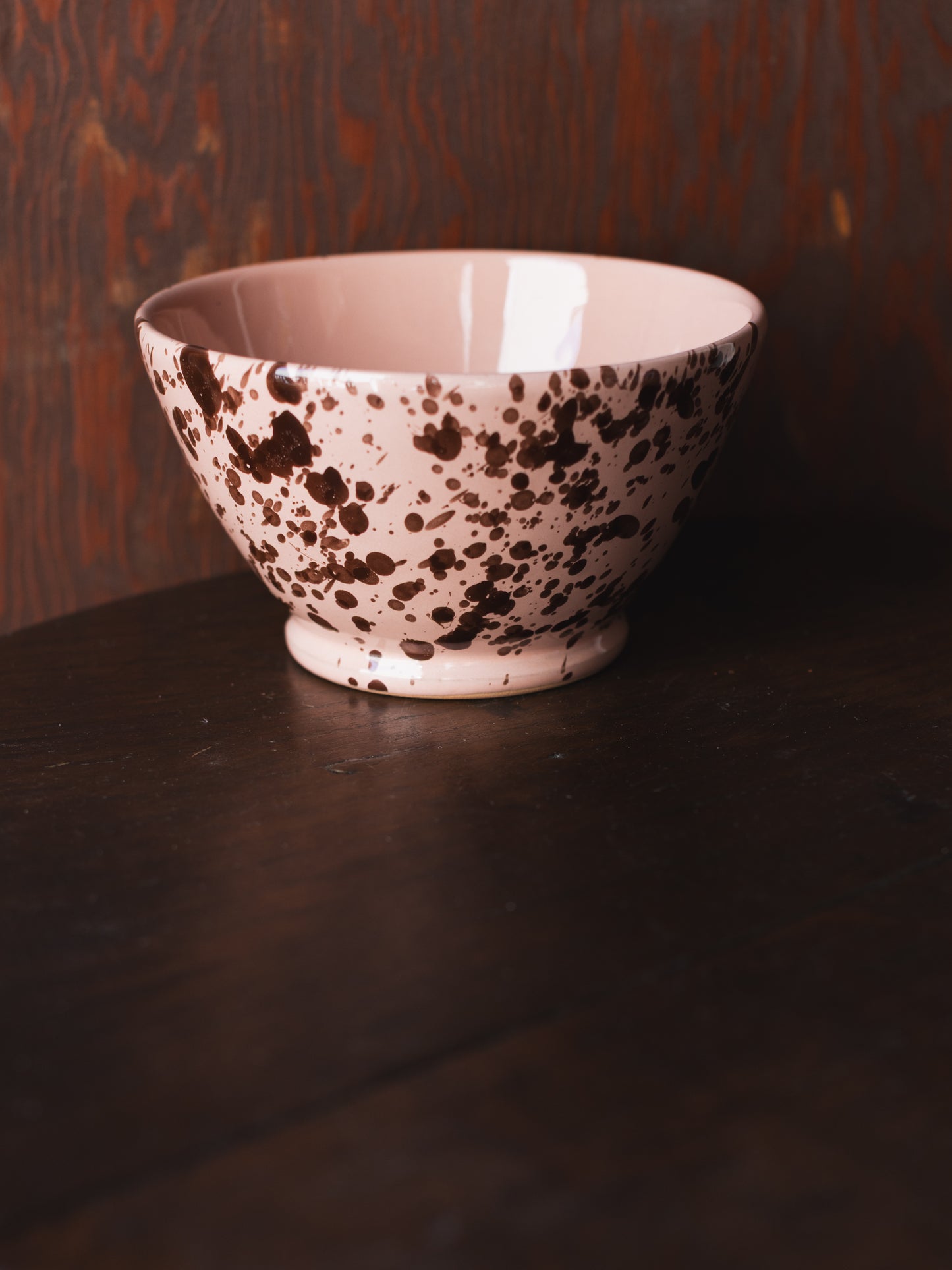 Ceramic Splatter Footed Berry Bowl