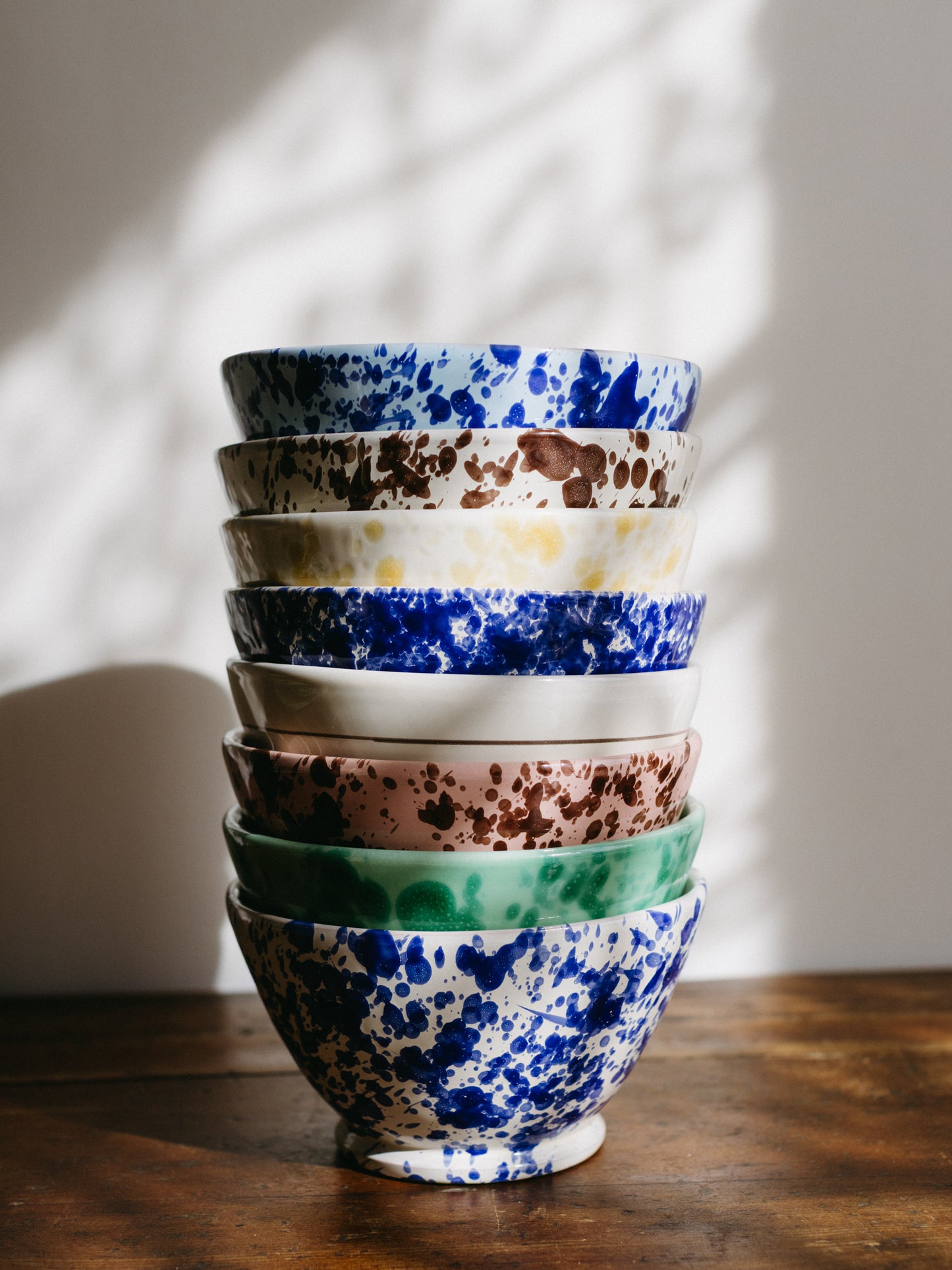 Ceramic Splatter Footed Berry Bowl