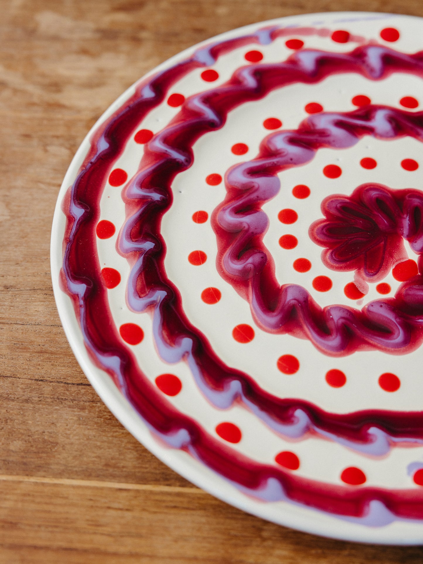 Ceramic Spiral Dinner Plate, No. 01