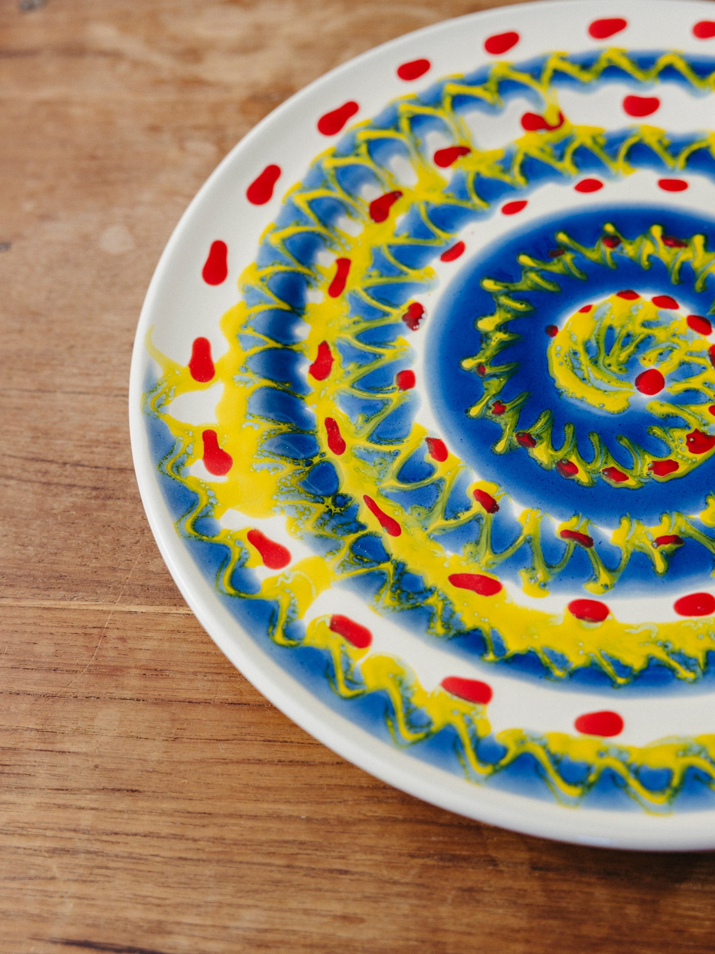 Ceramic Spiral Dinner Plate, No. 03