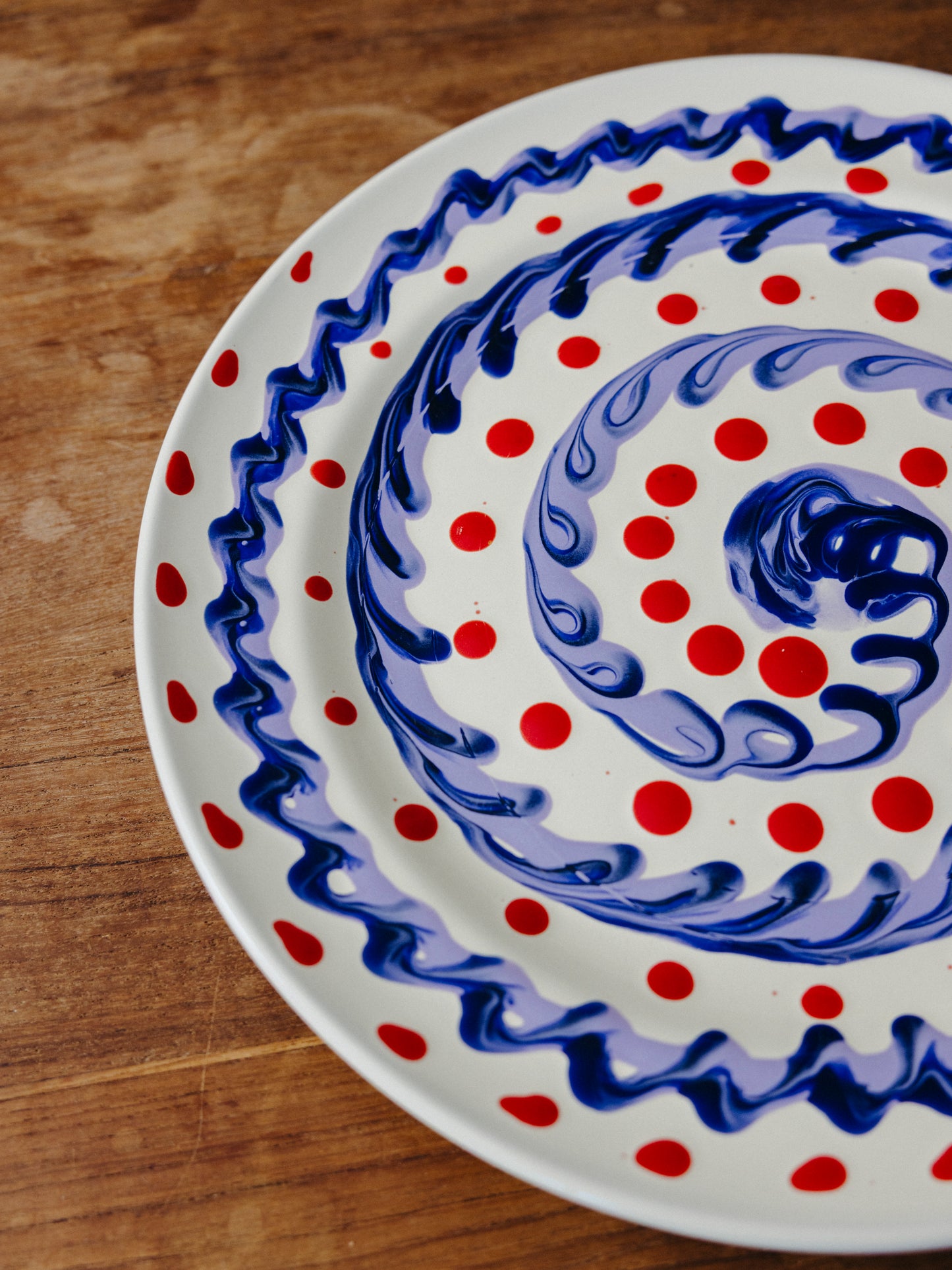 Ceramic Spiral Dinner Plate, No. 09