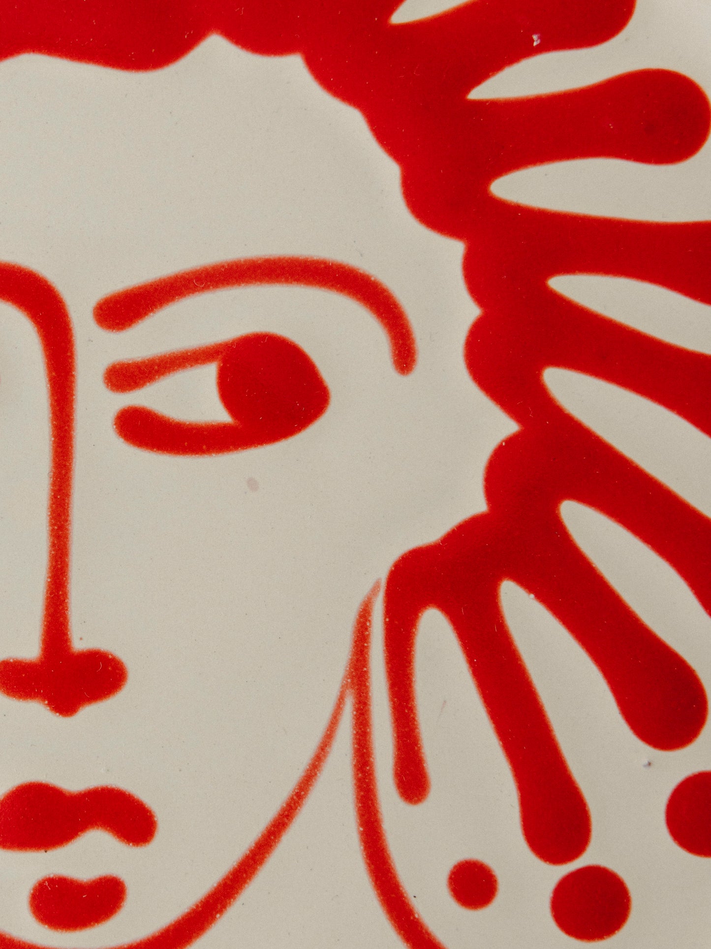 Ceramic Face Dinner Plate, No. 11
