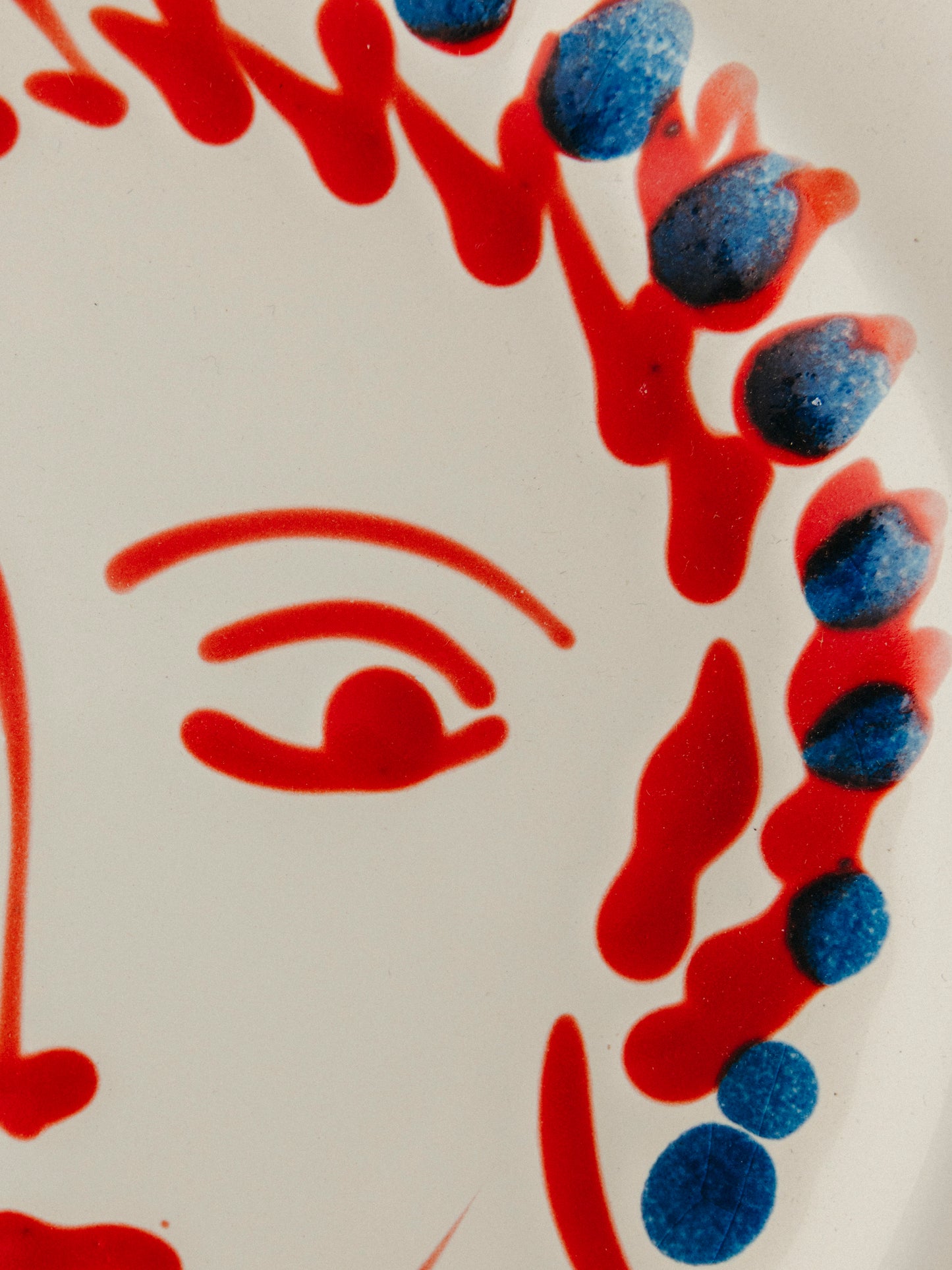 Ceramic Face Dinner Plate, No. 07