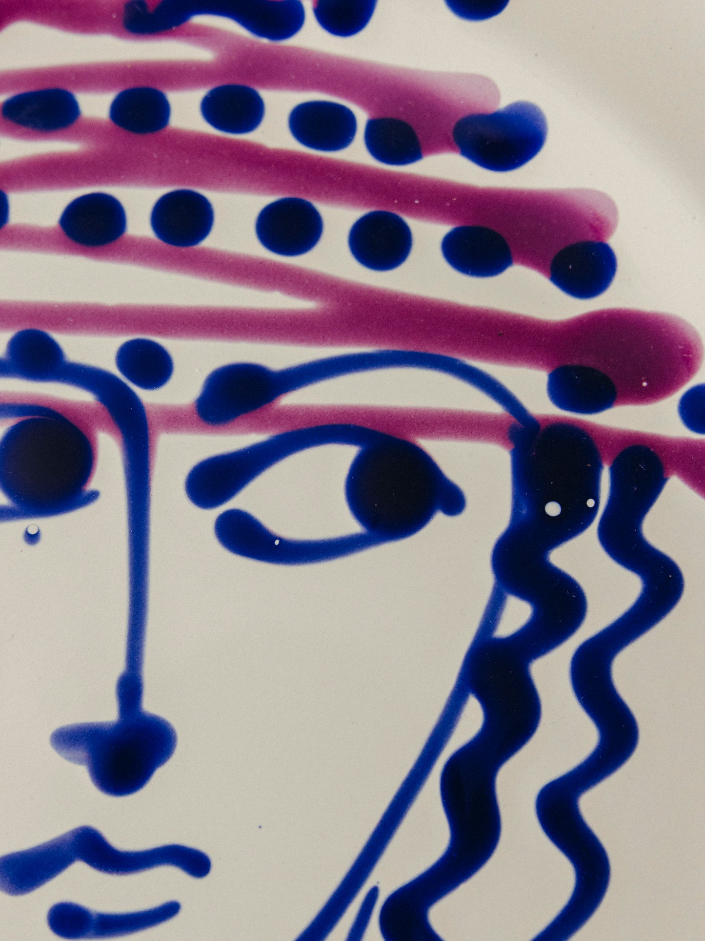 Ceramic Face Dinner Plate, No. 02