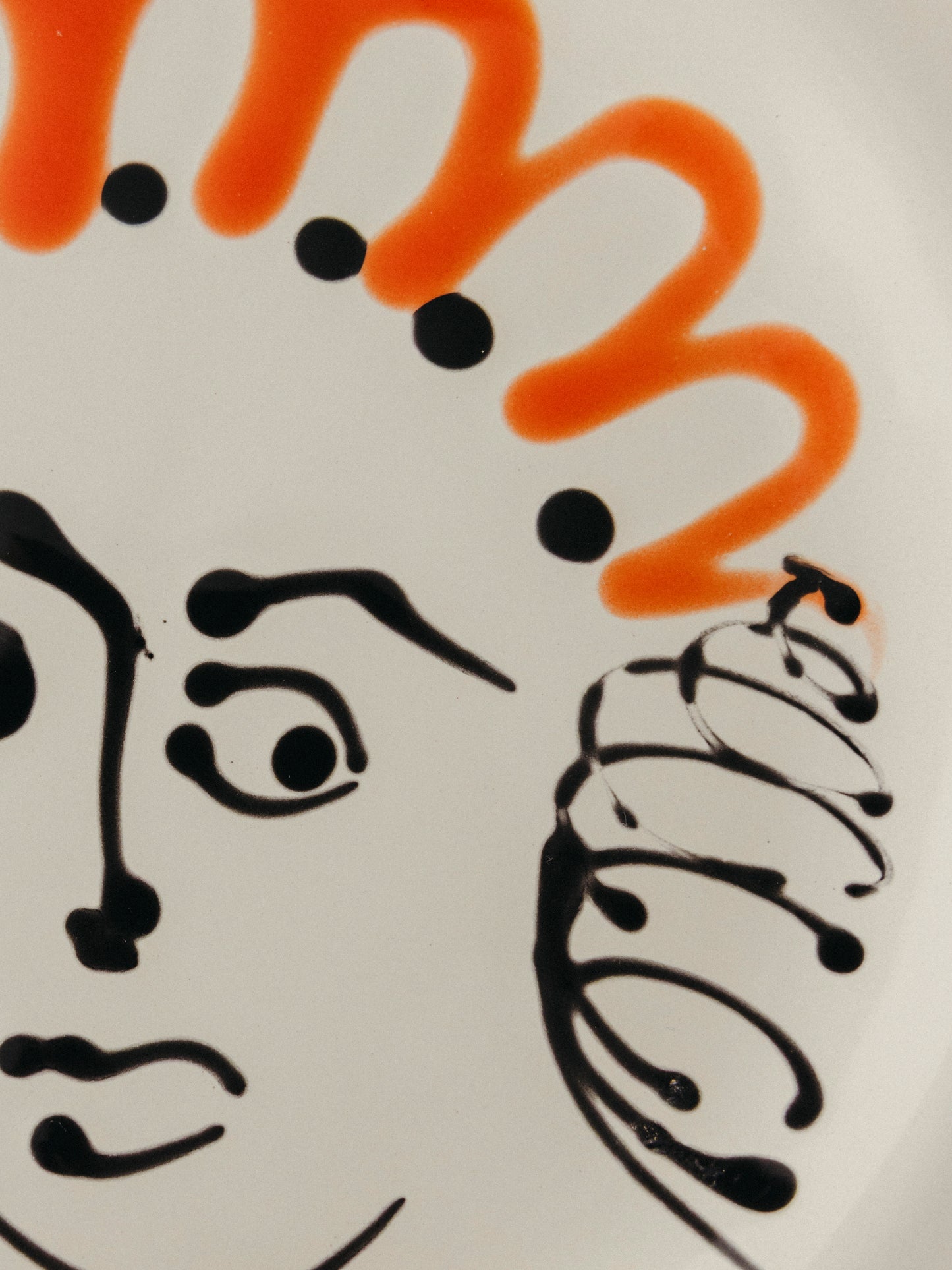 Ceramic Face Fruit Plate, No. 09