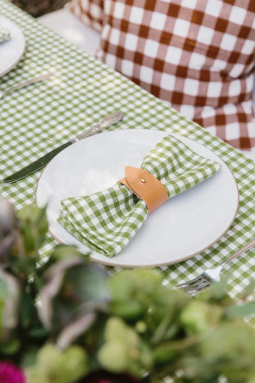 Mini Gingham Olive Tablecloth