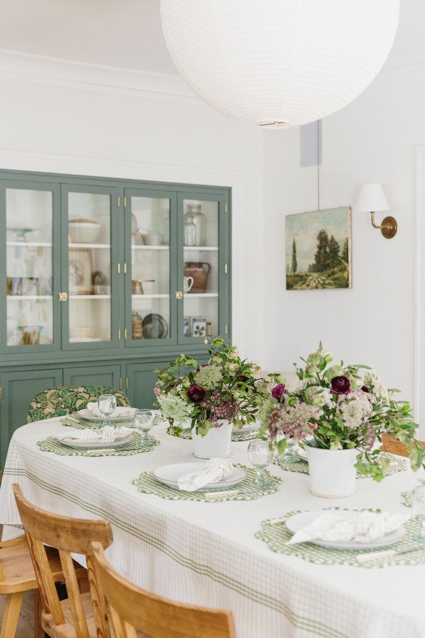 French Lattice Olive Tablecloth