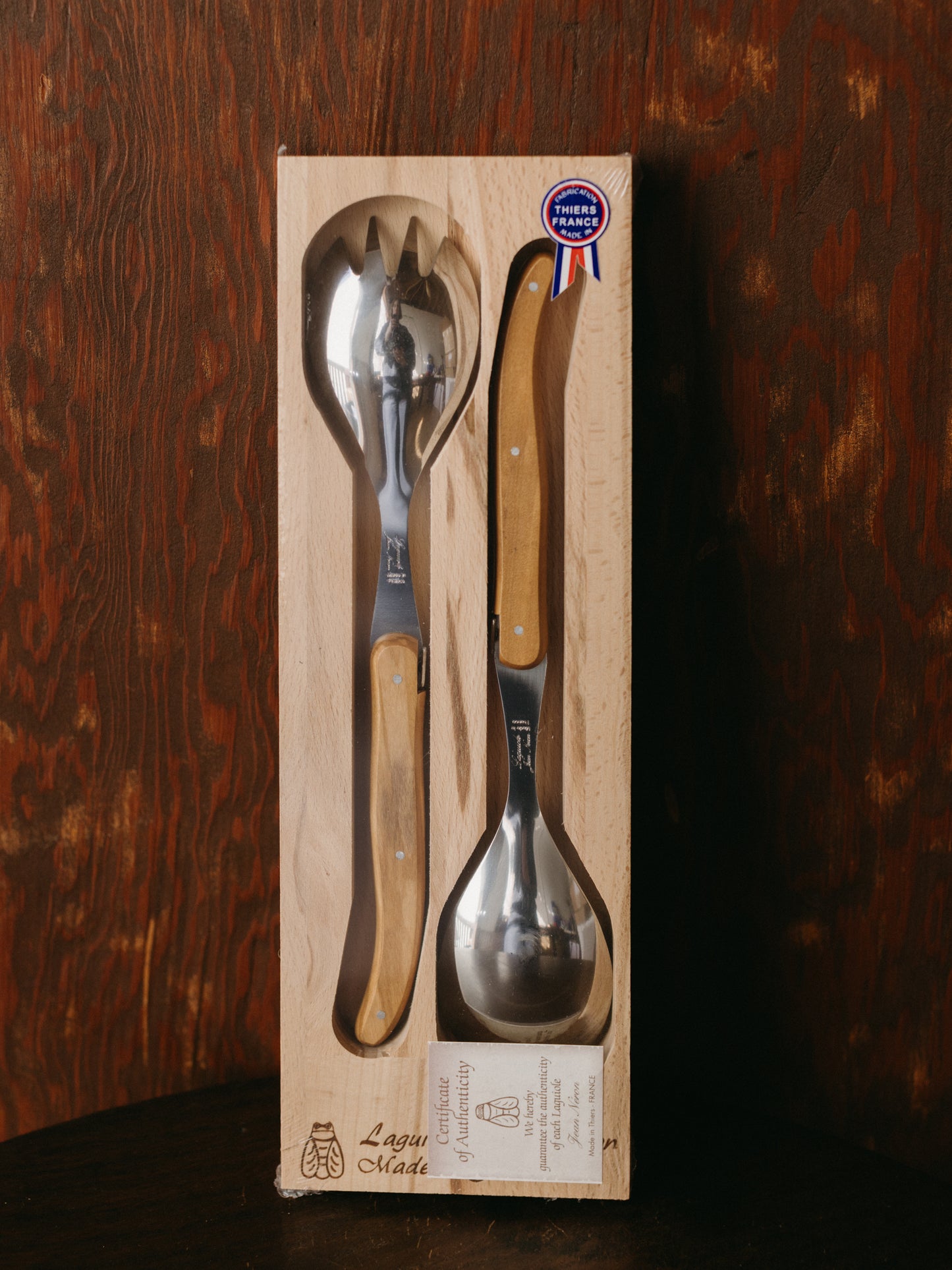 Laguiole French Olivewood Salad Set (Wood Box)