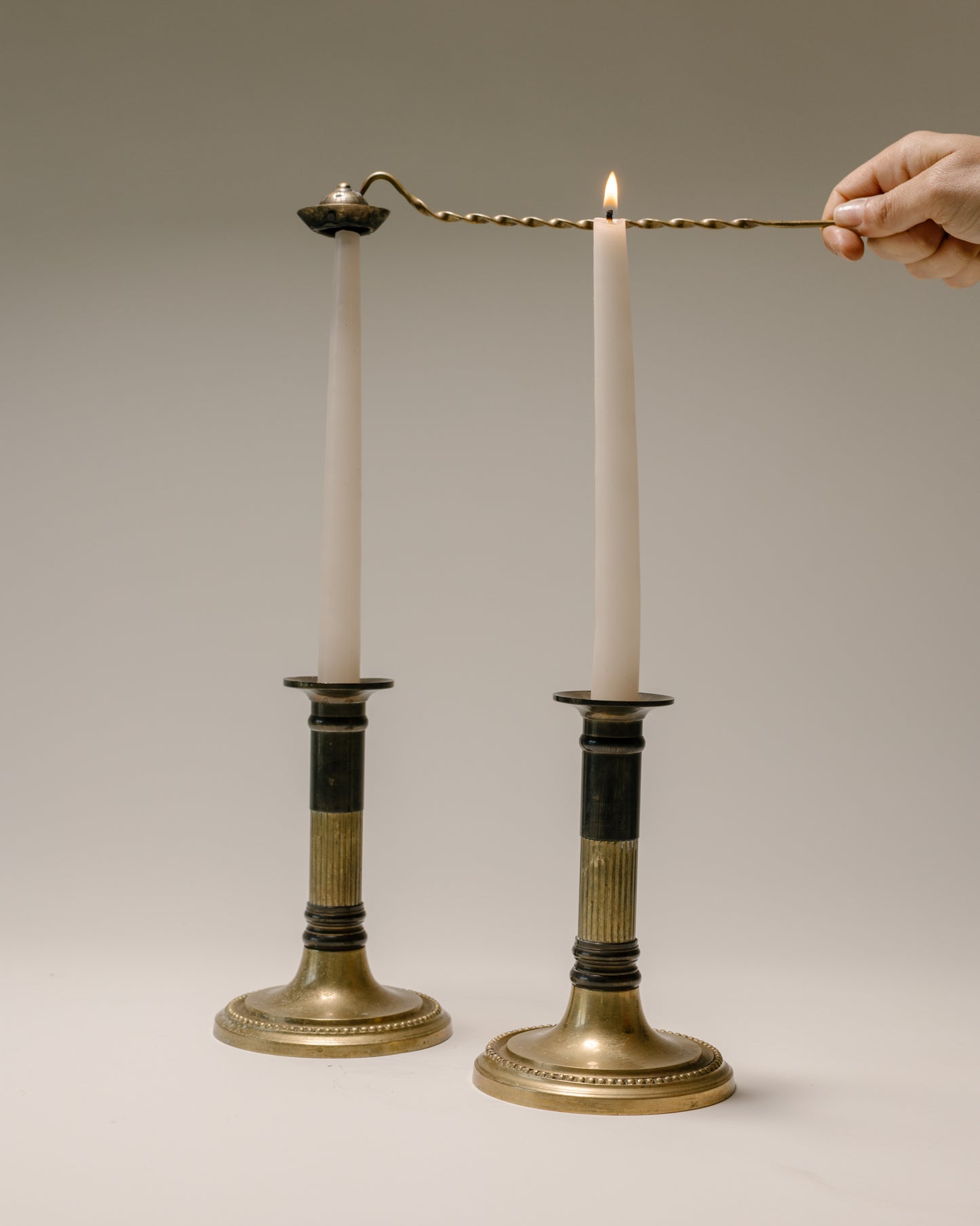 Brass Candlestick Holders, Pair
