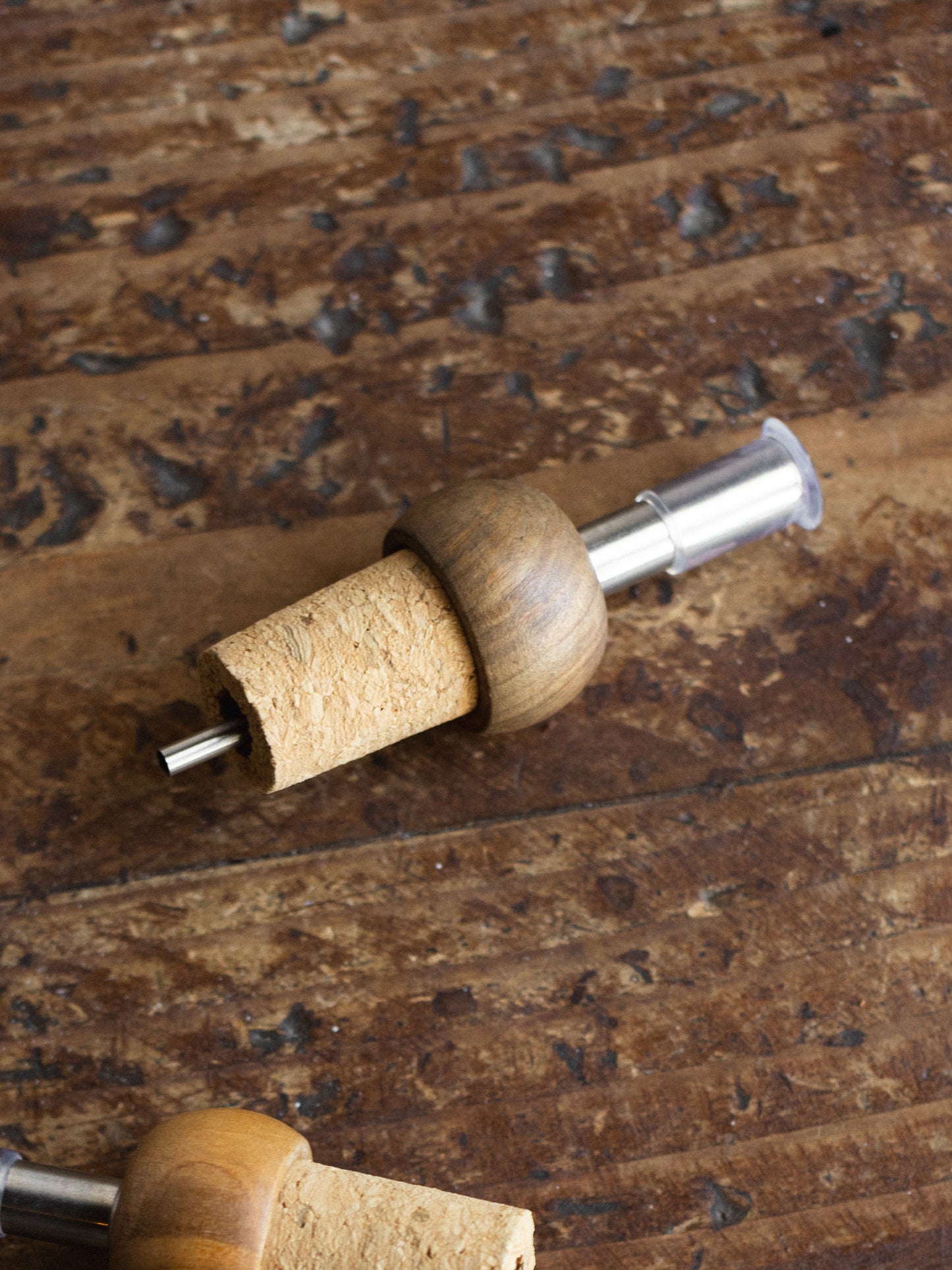 Olive Wood Bottle Stopper with Spout