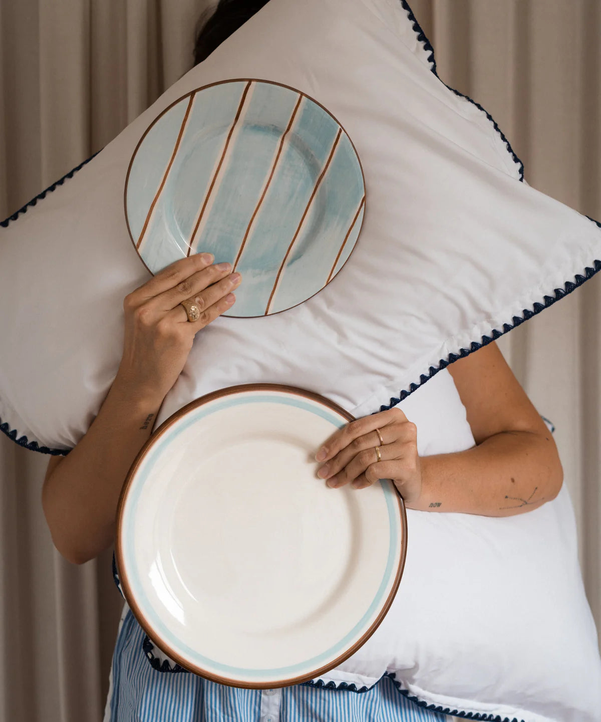 Ali LaBelle x Valsa Home Pajama Hand Painted Dessert Plate (Set of 4)