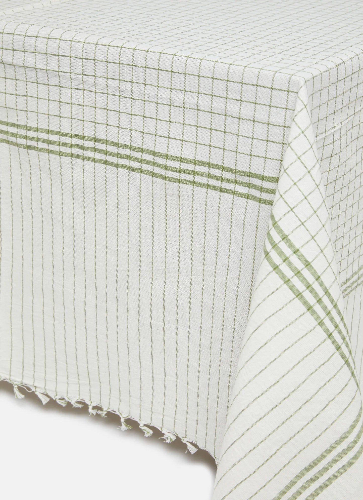 French Lattice Olive Tablecloth