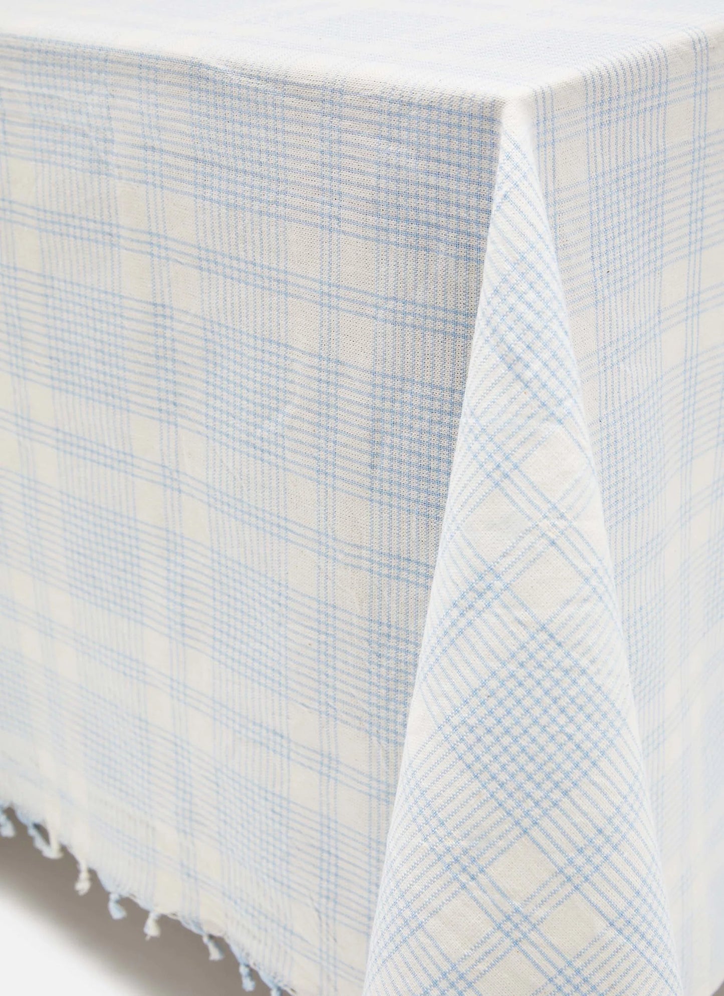Marianne Plaid Blue Tablecloth