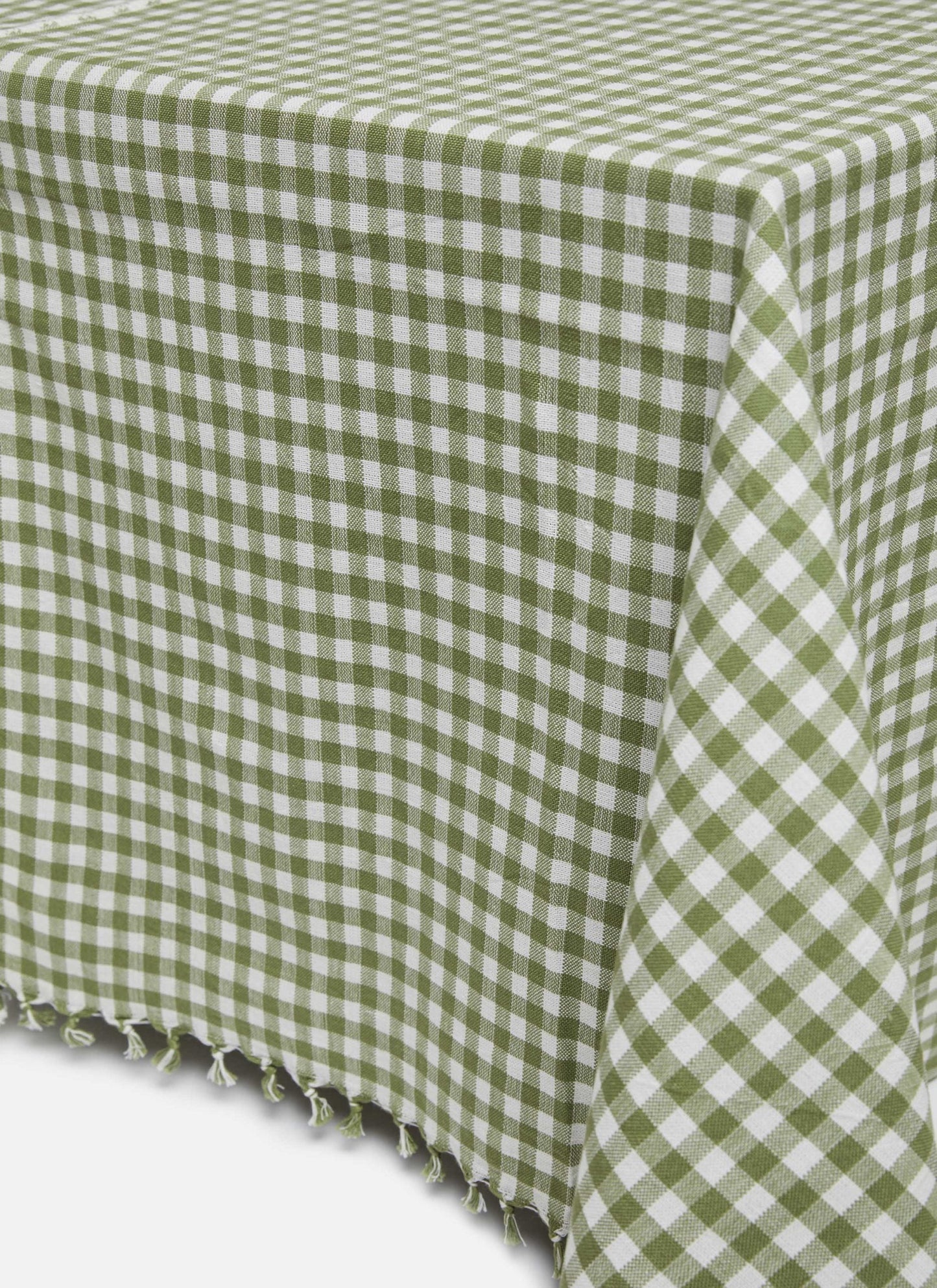 Mini Gingham Olive Tablecloth