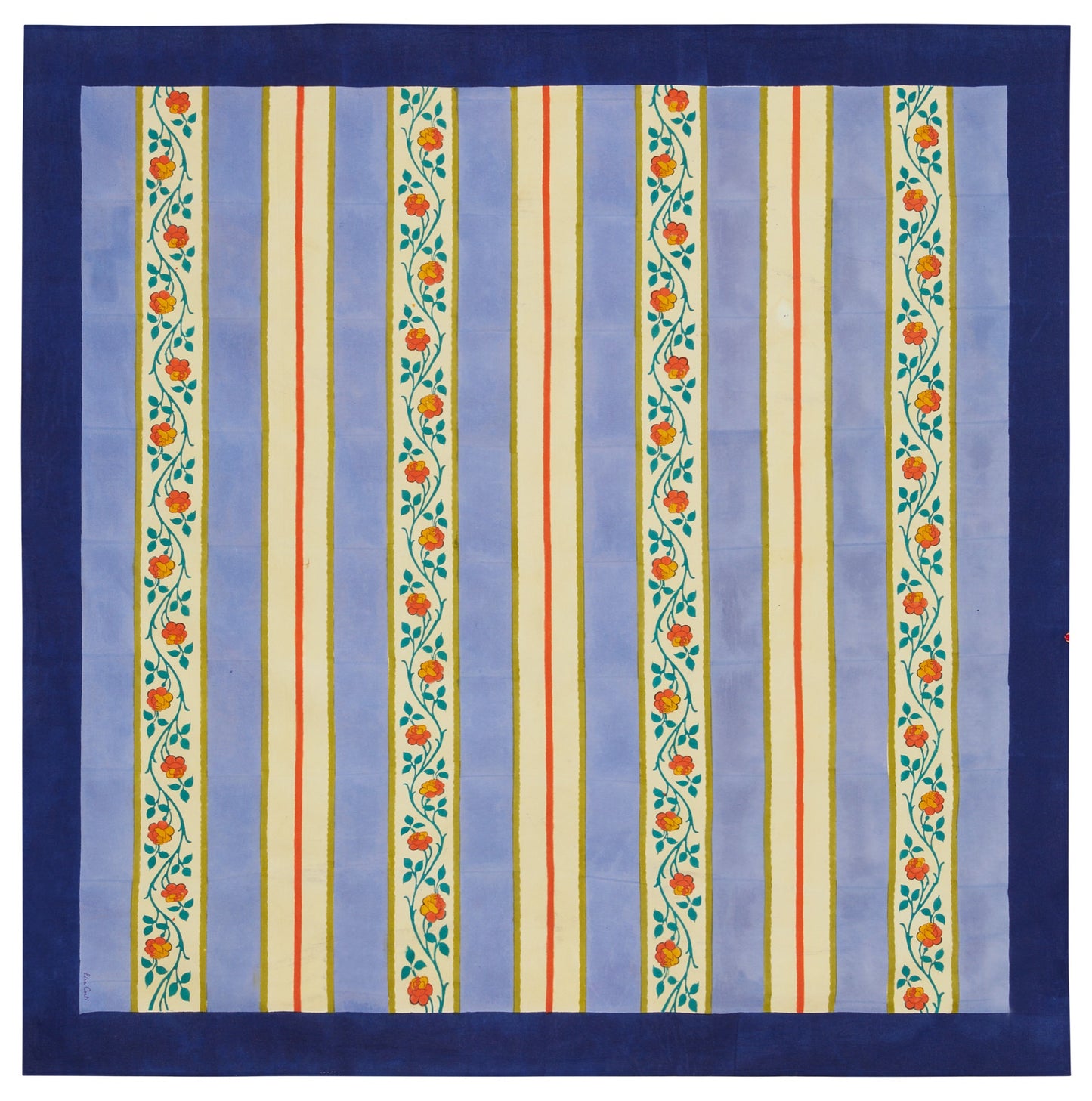 Lisa Corti Varanasi Stripes Pervinch Tablecloth