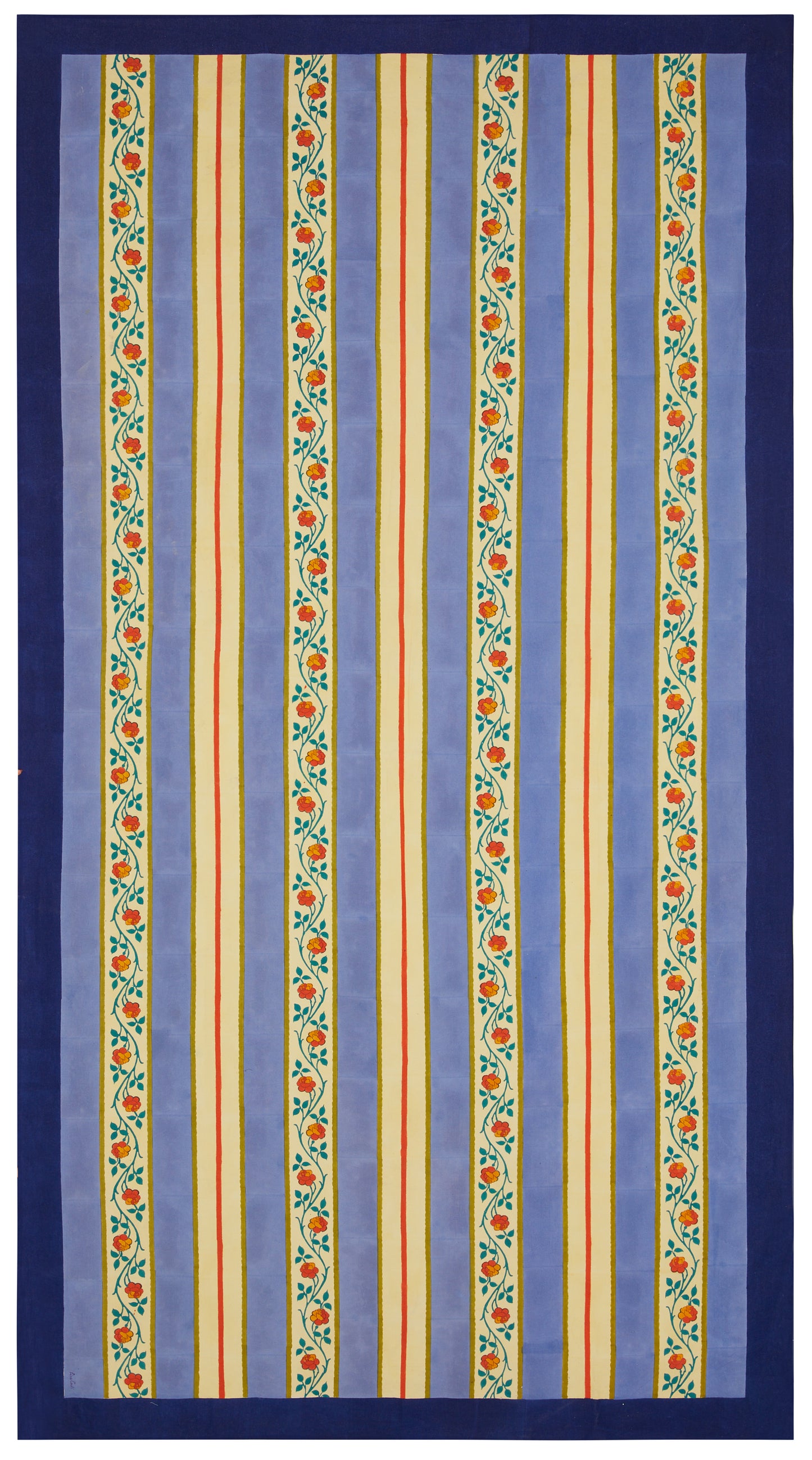 Lisa Corti Varanasi Stripes Pervinch Tablecloth