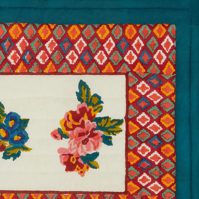 Lisa Corti Lisa Bouquet Cream Reversible Quilt