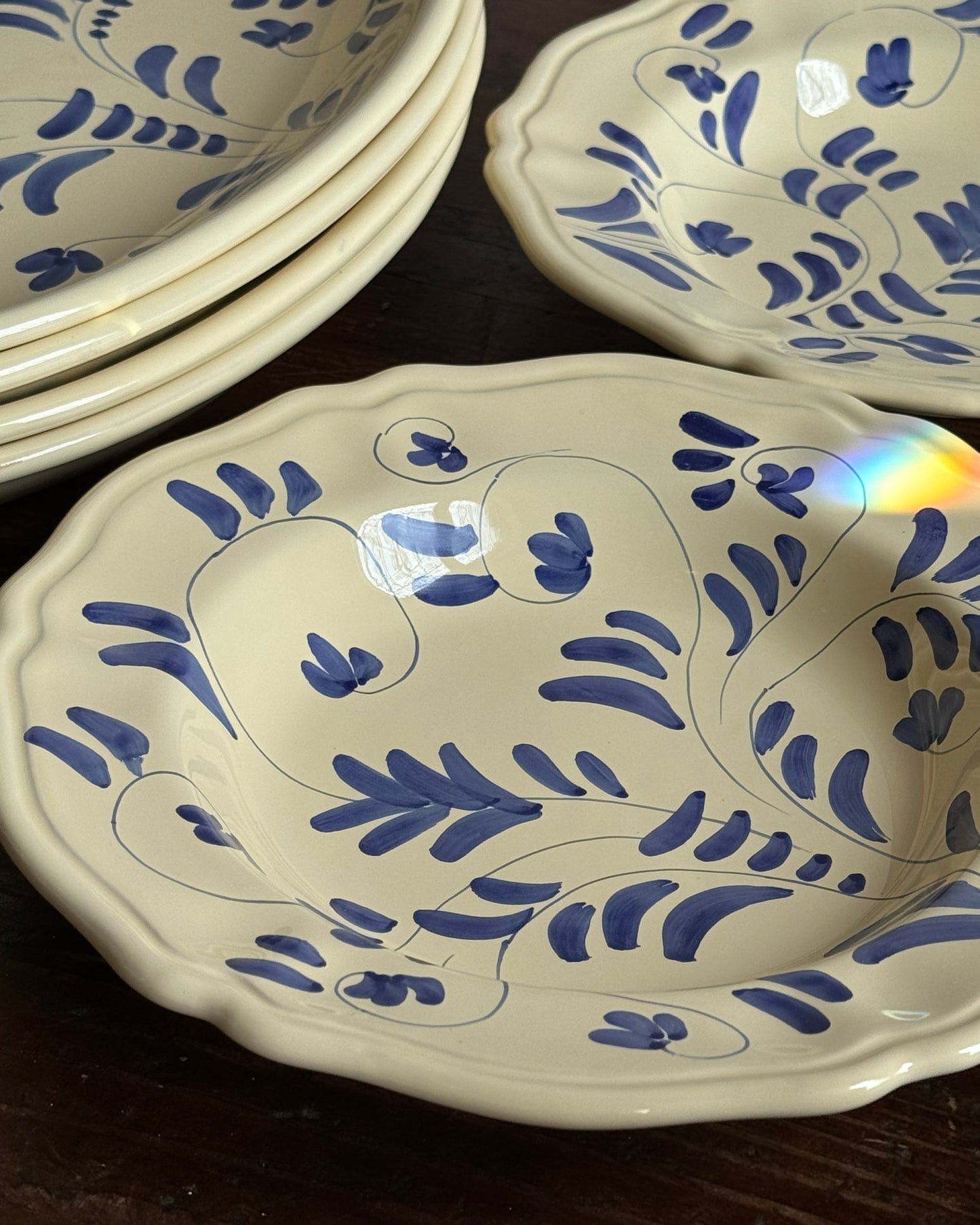 Ceramic "Blue Vines" Soup/Pasta Plate