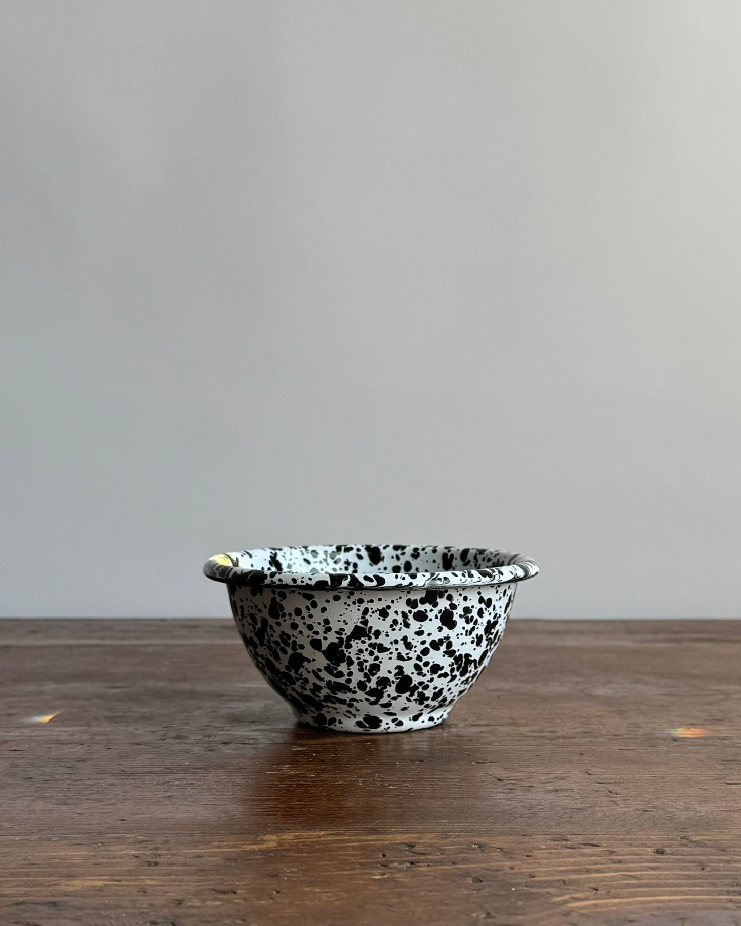 Splatter Enamelware Small Footed Bowl, Black & White