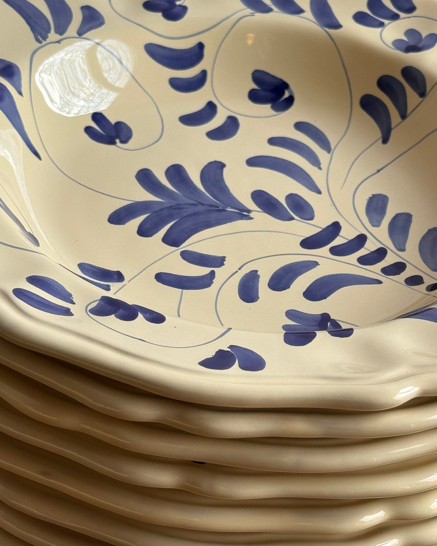 Ceramic "Blue Vines" Soup/Pasta Plate