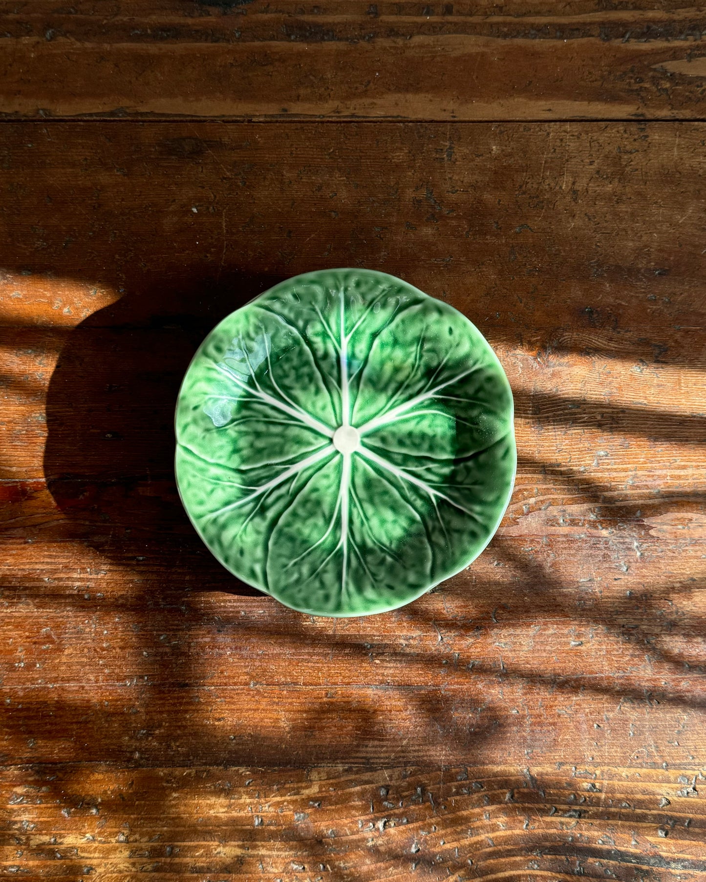 Bordallo Pinheiro Cabbage Dessert Plate Green