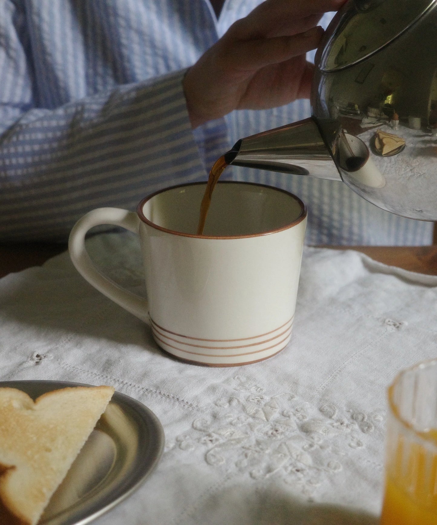 Ali LaBelle x Valsa Home Breakfast Hand Painted Cappuccino Mug (Set of 2)