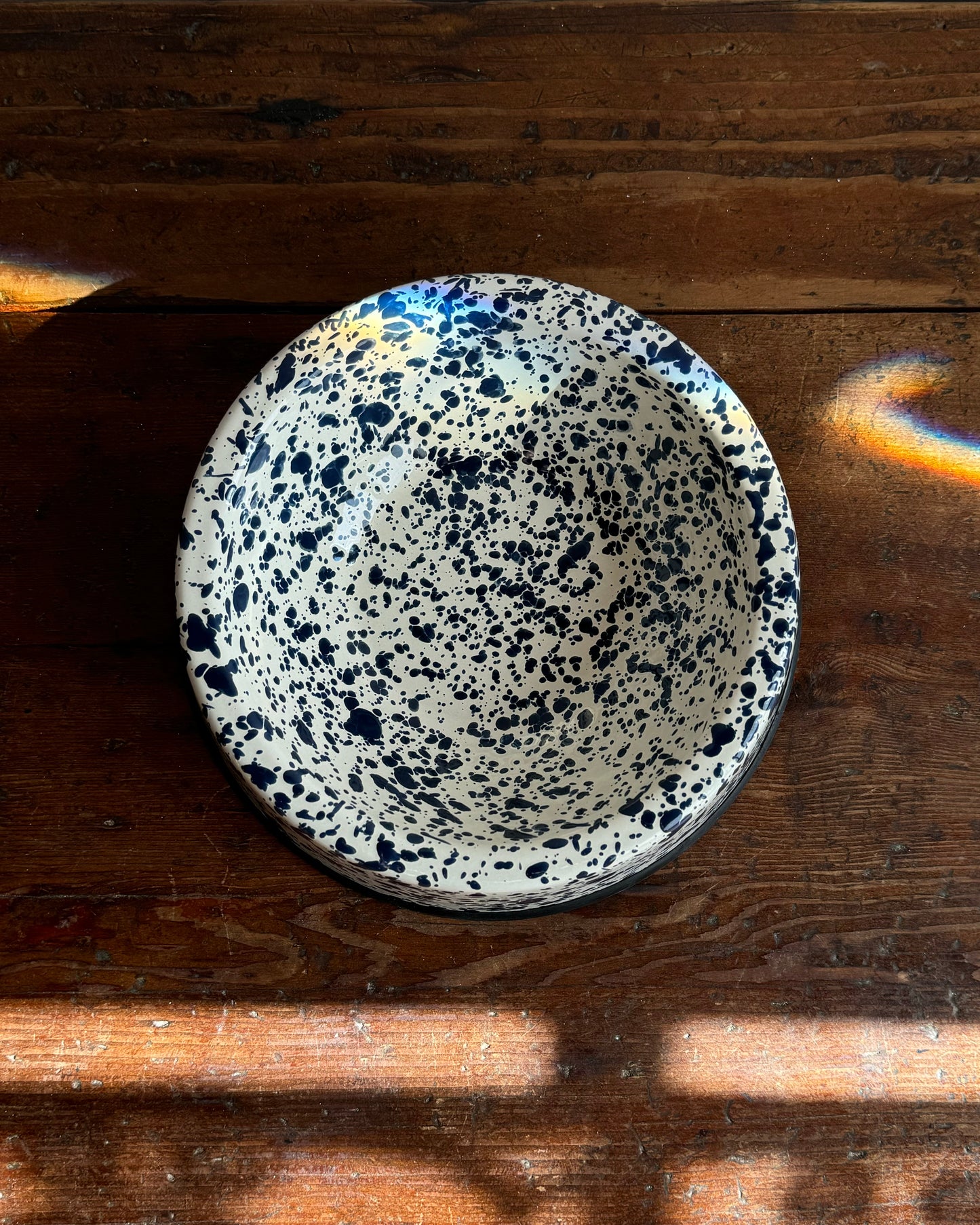 Splatter Enamelware Large Pet Bowl