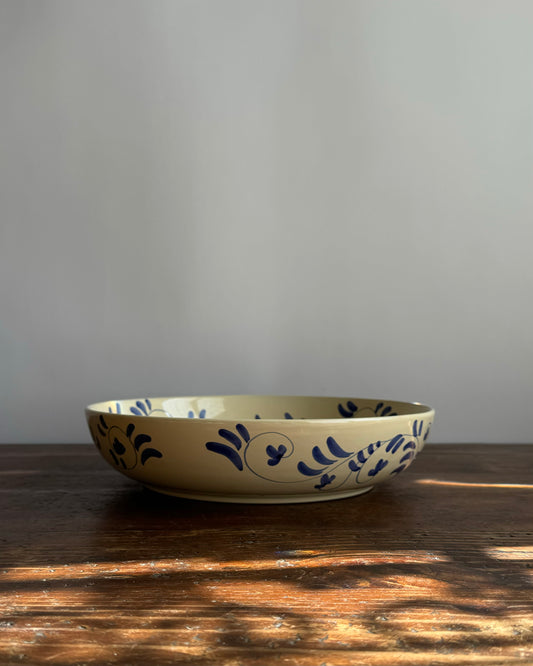 Ceramic "Blue Vines" Shallow Bowl