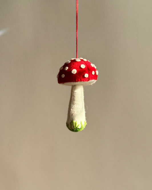 Tall Mushroom Felt Ornament