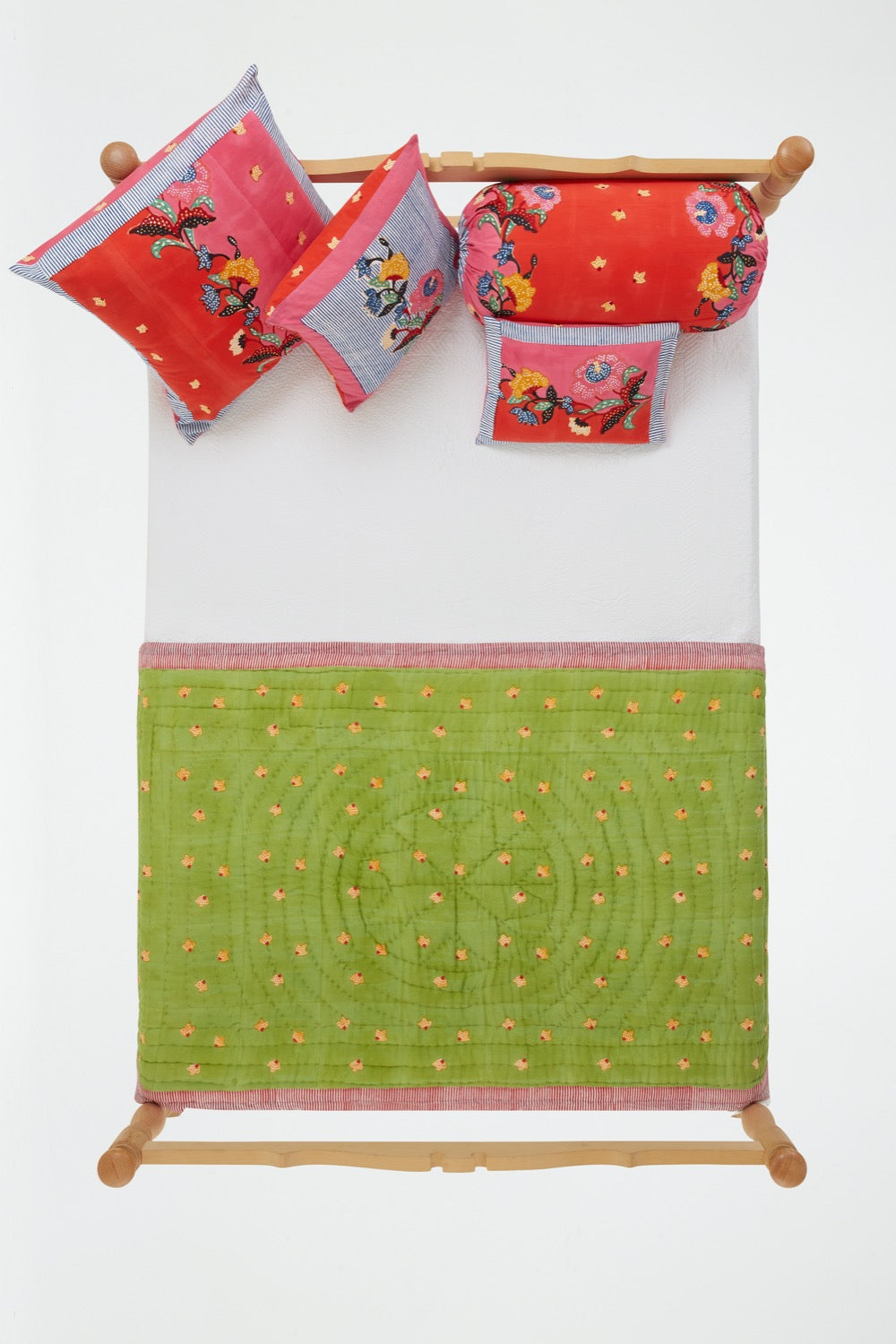 Lisa Corti Indonesian Red Rose Reversible Quilt