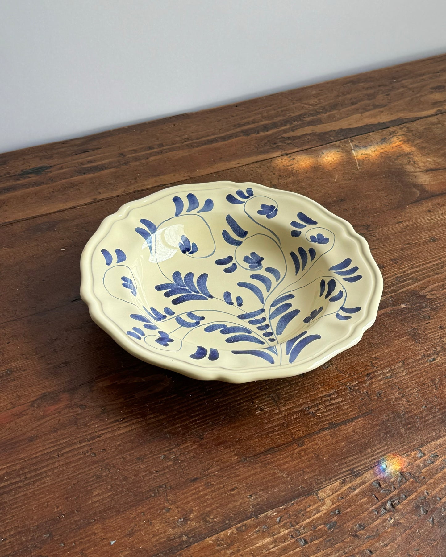 Ceramic "Blue Vines" Soup/Pasta Plate