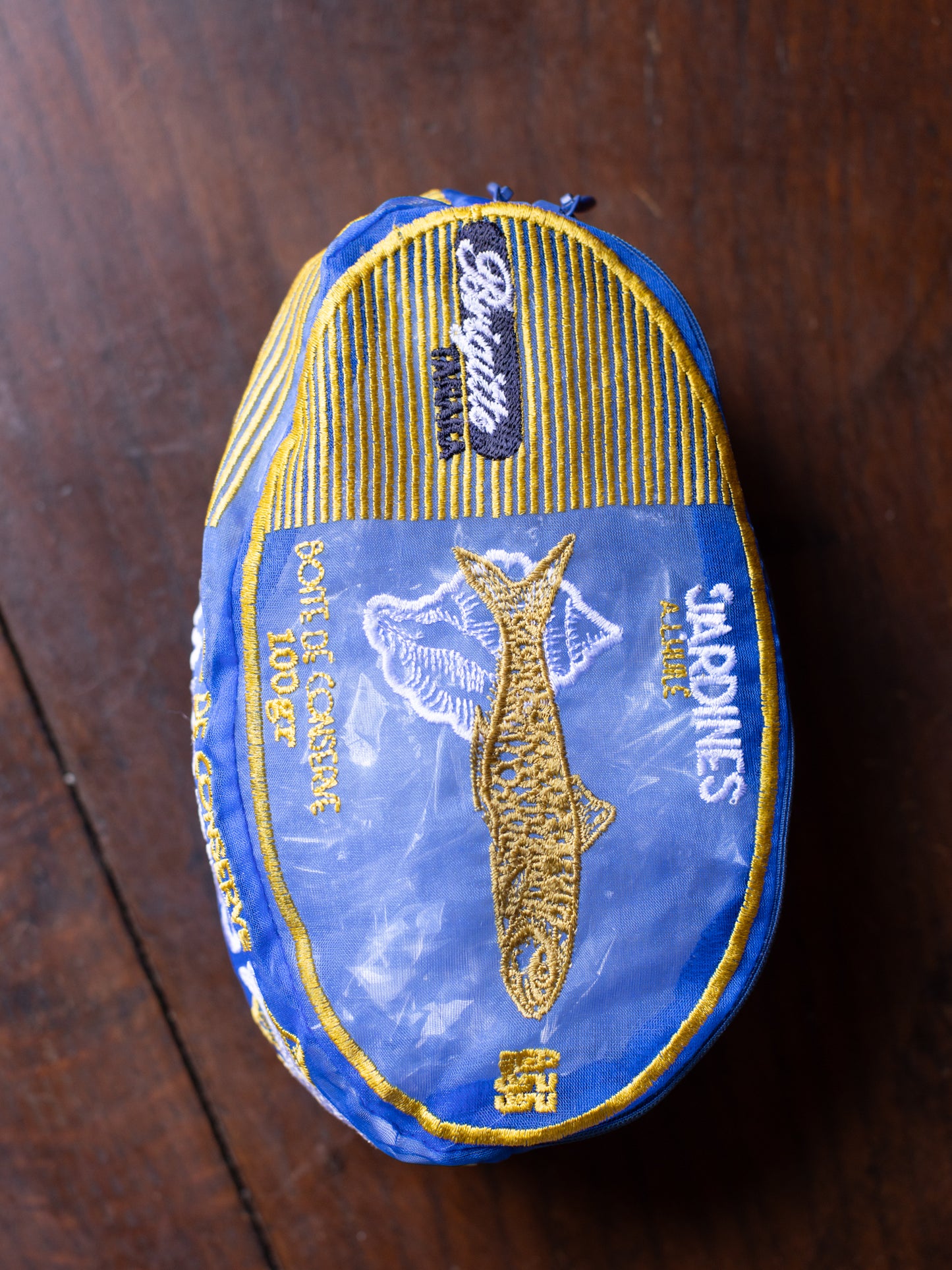 Sardine Embroidered Organza Pouch