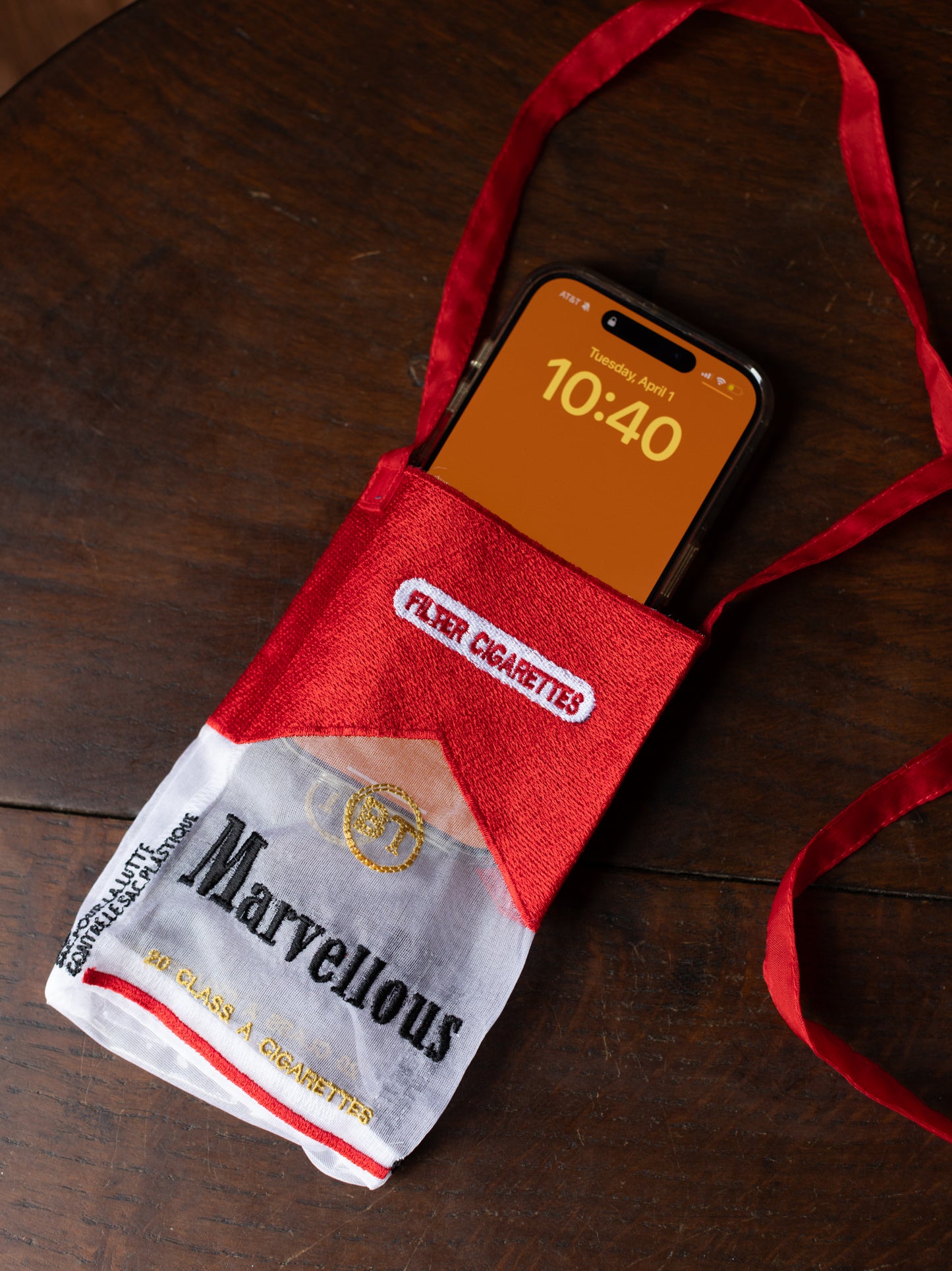 Marvellous "Cigarette" Embroidered Organza Phone Bag