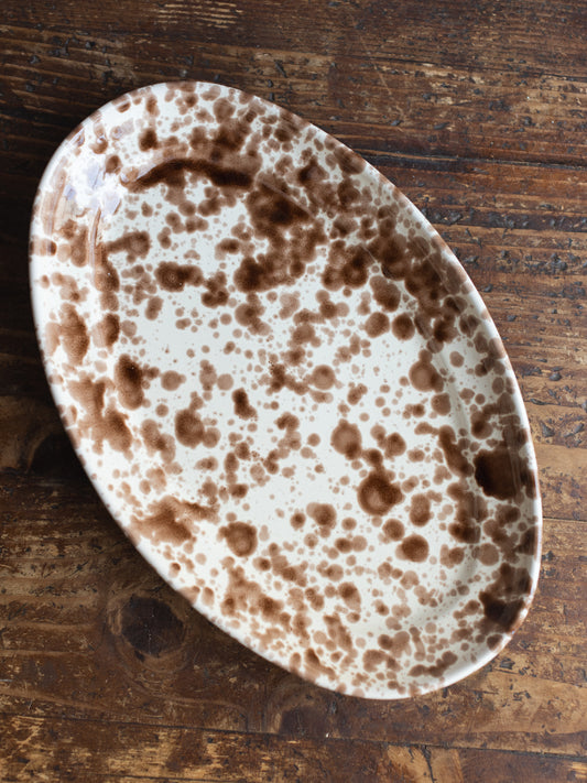Ceramic Splatter Medium Oval Plate