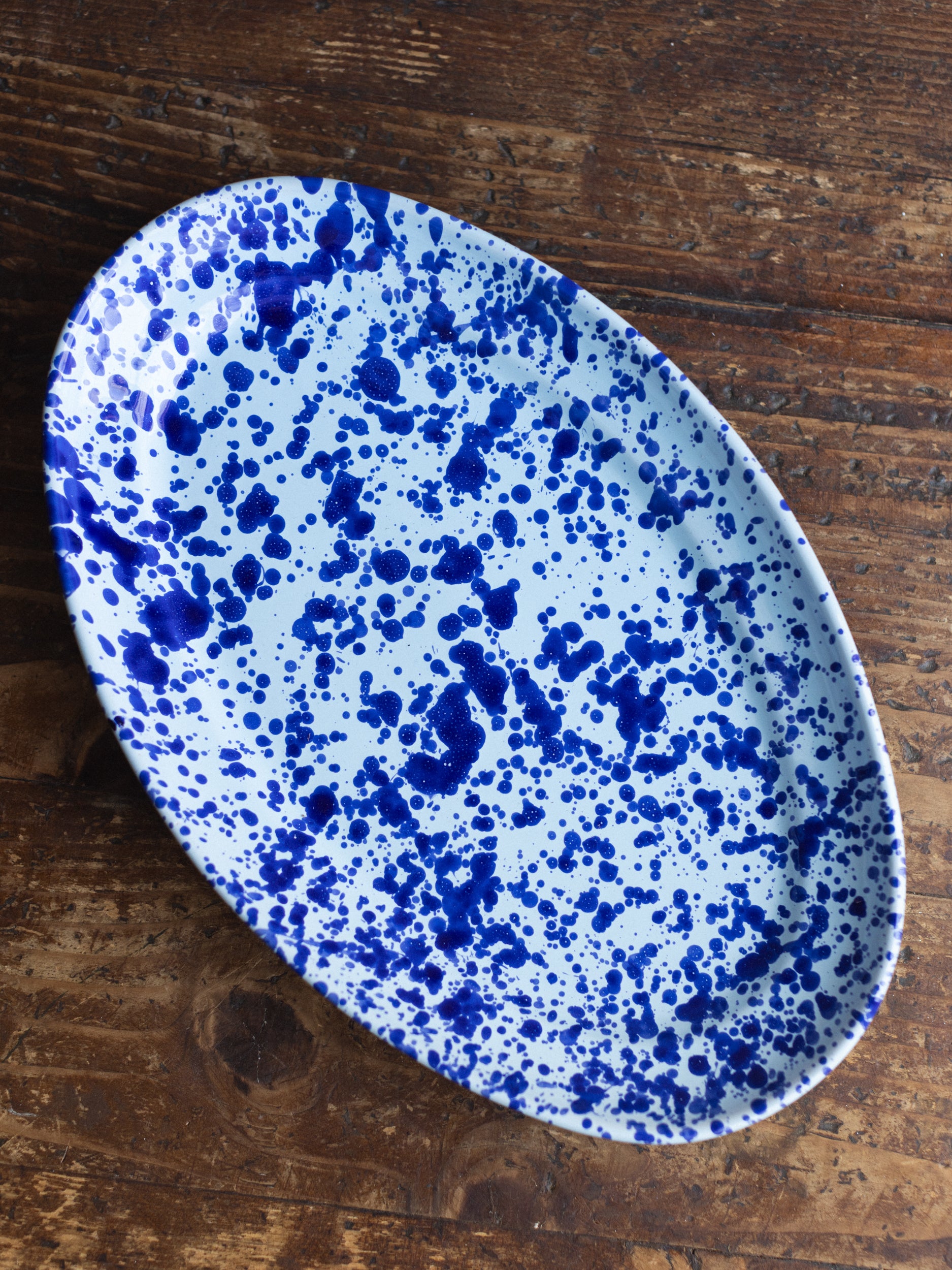 Ceramic Splatter Medium Oval Plate