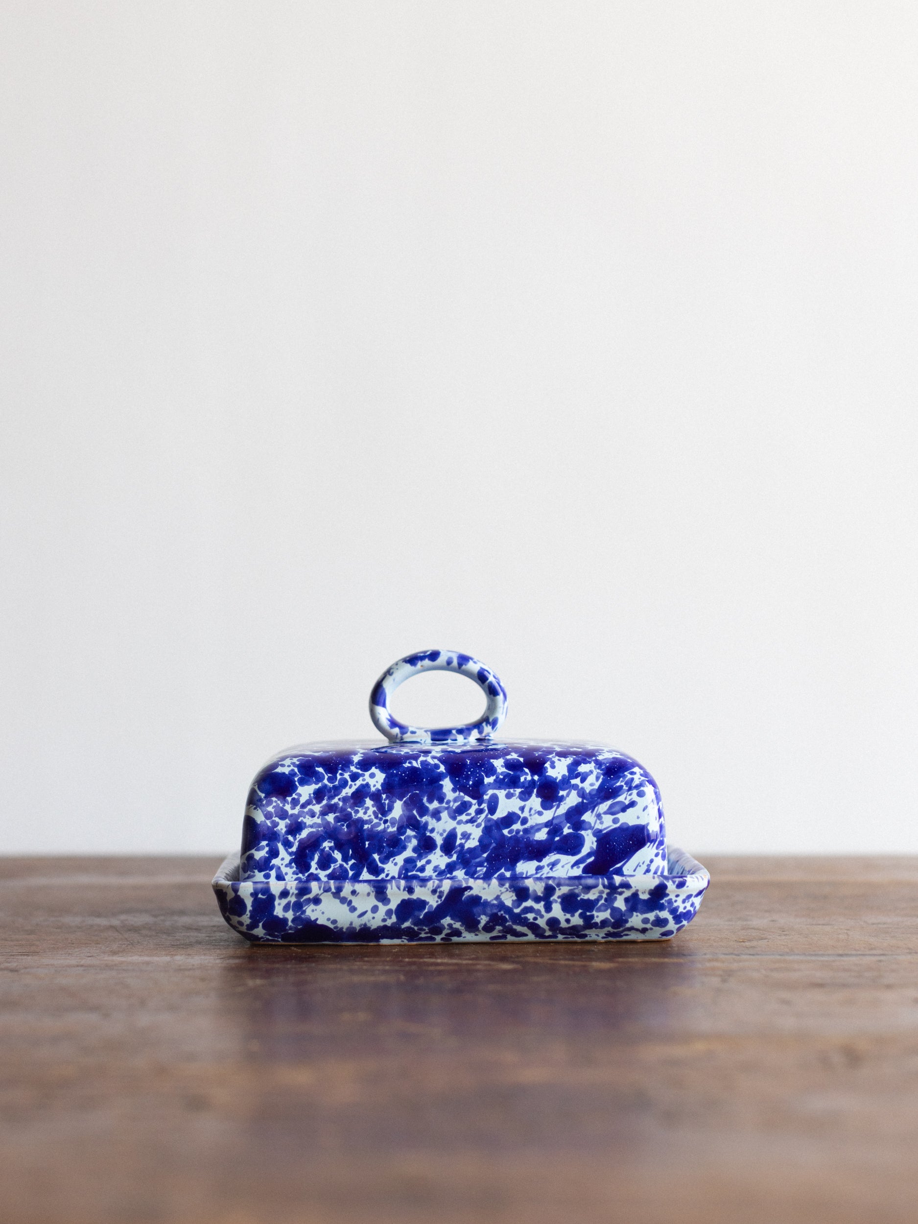 Ceramic Splatter Butter Dish with Lid