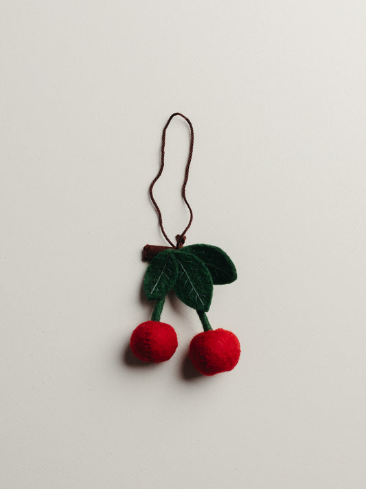 Cherries Felted Ornament