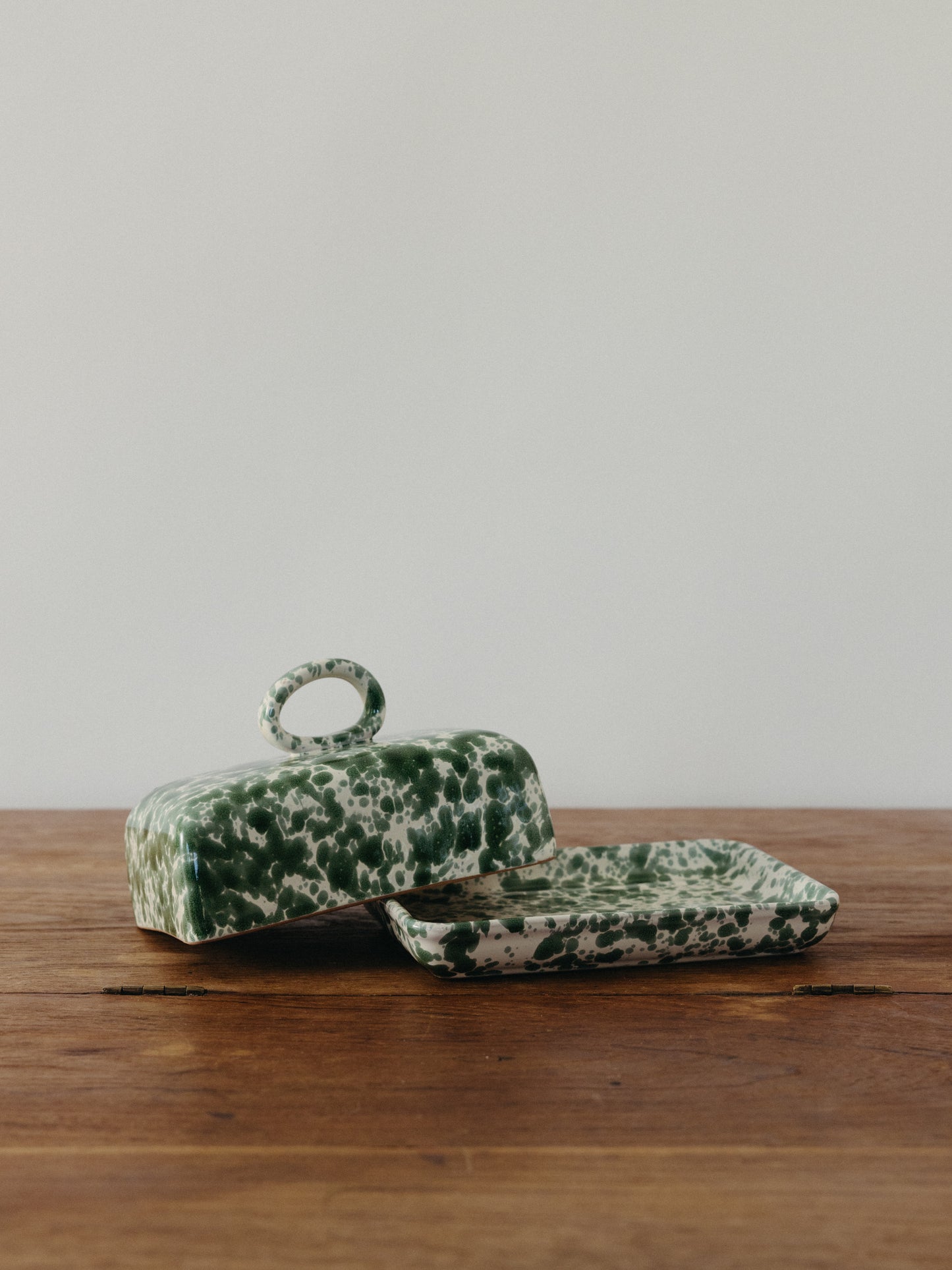 Ceramic Splatter Butter Dish with Lid