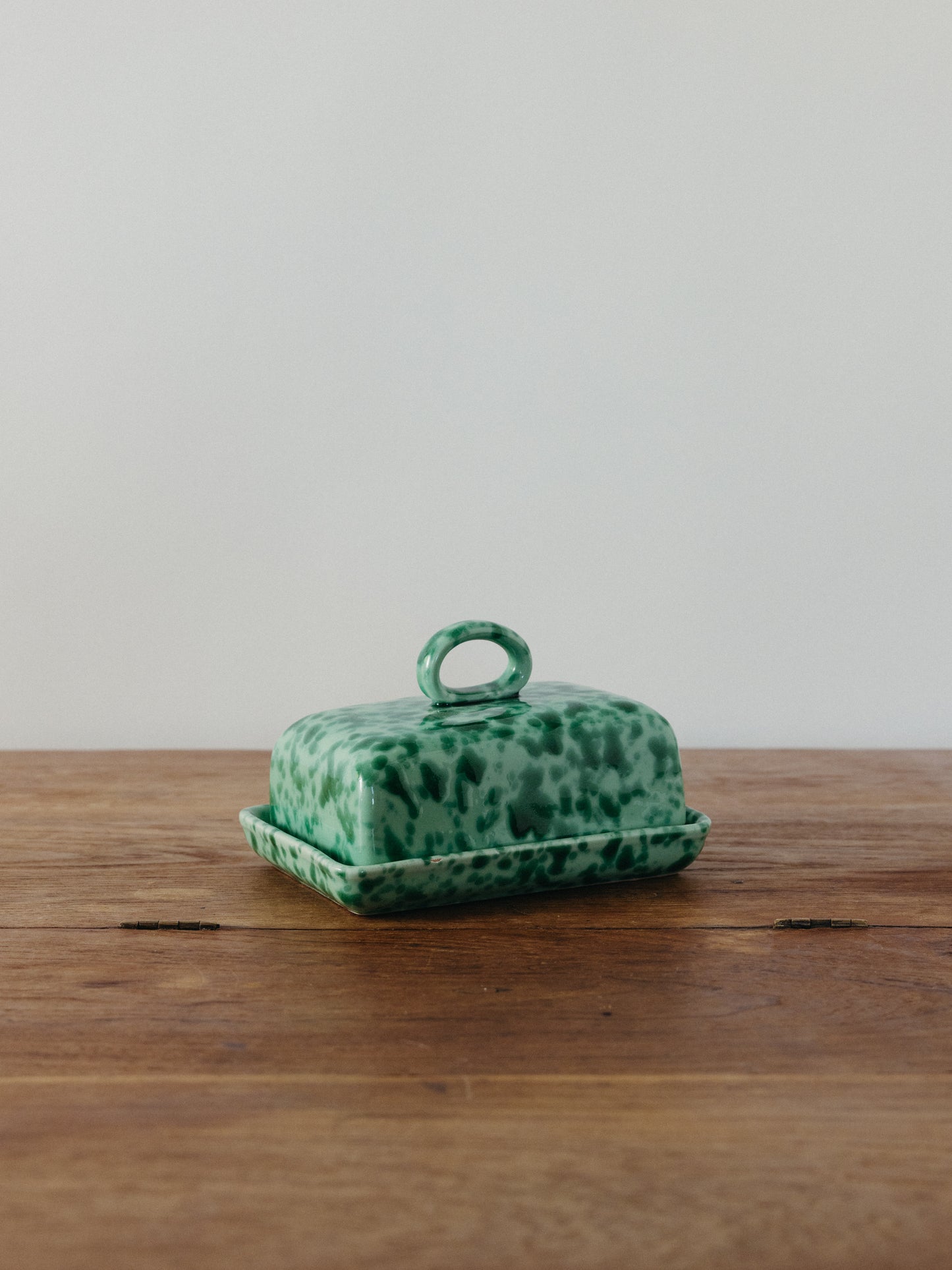 Ceramic Splatter Butter Dish with Lid