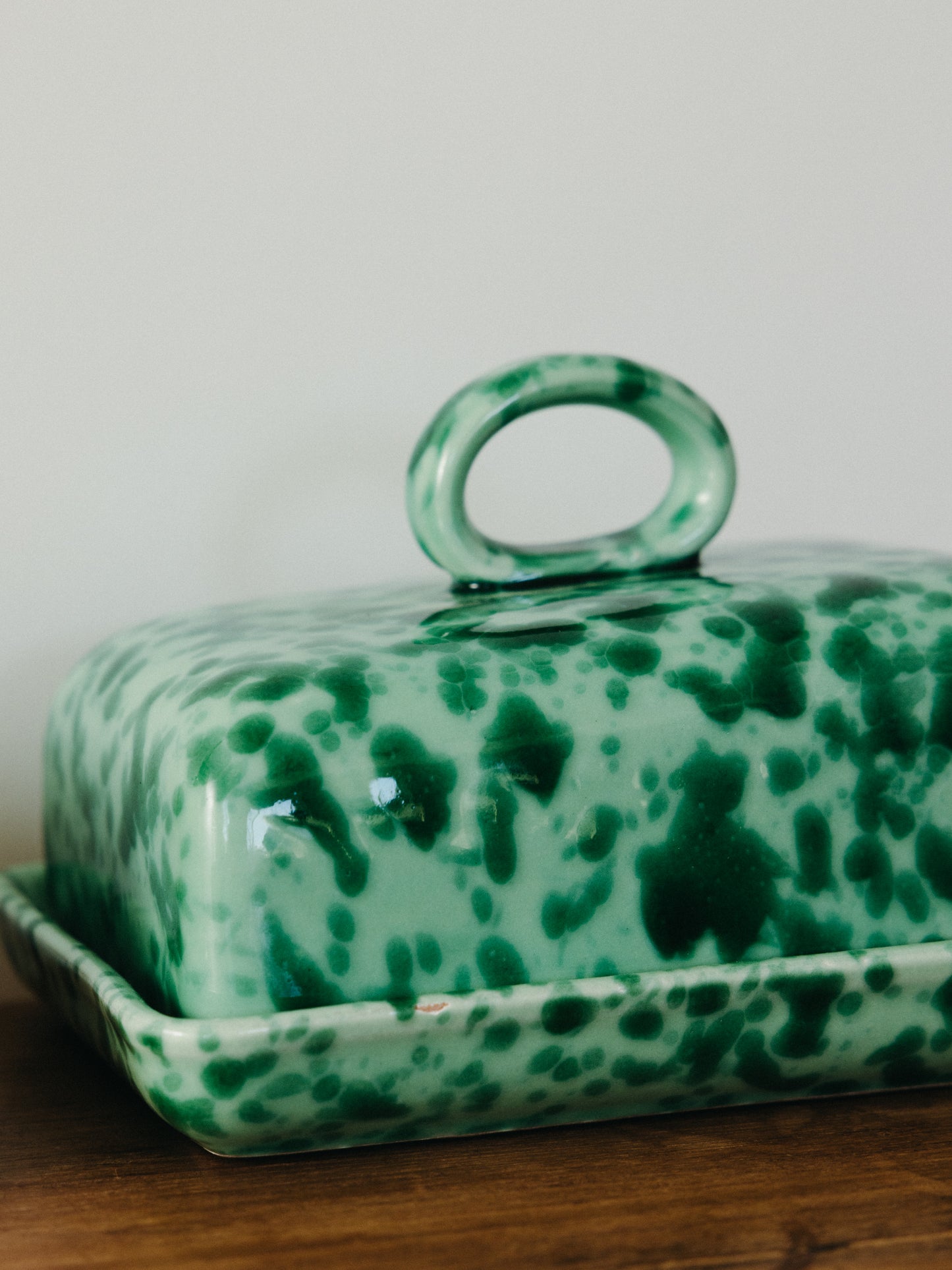 Ceramic Splatter Butter Dish with Lid